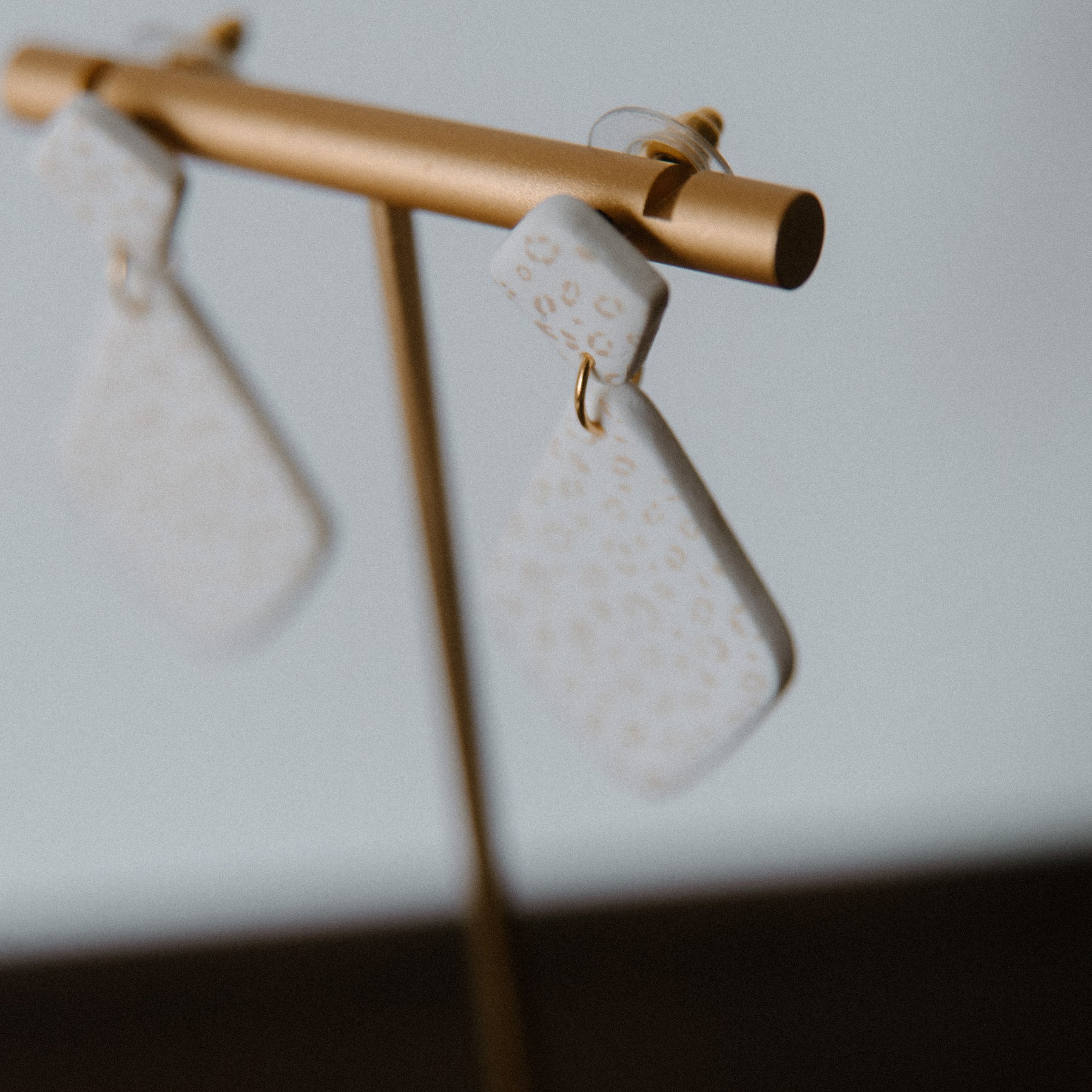 Tan and White Cheetah Print Dangles