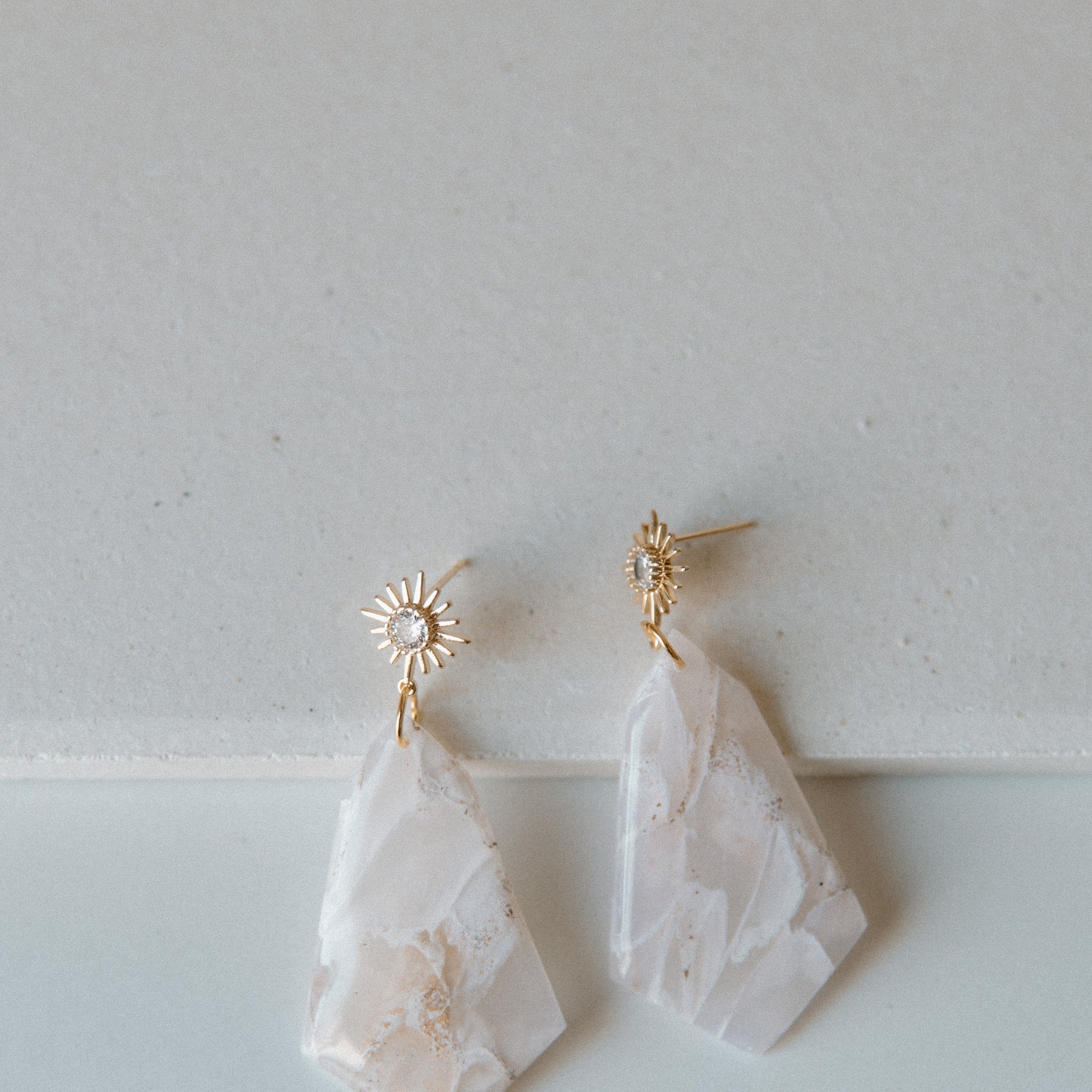 Marbled Quartz Dangle Drop Earrings