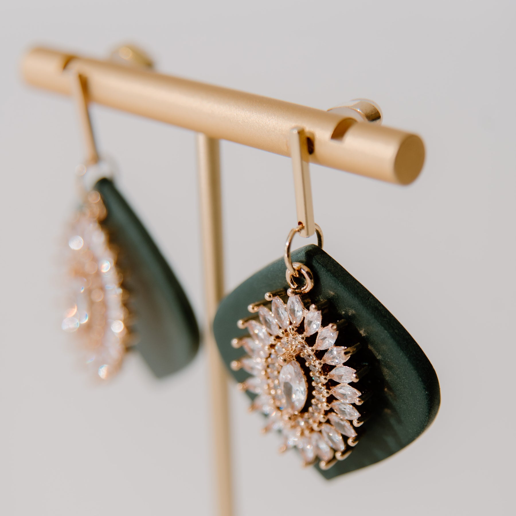 Glam Evergreen Drop Earrings