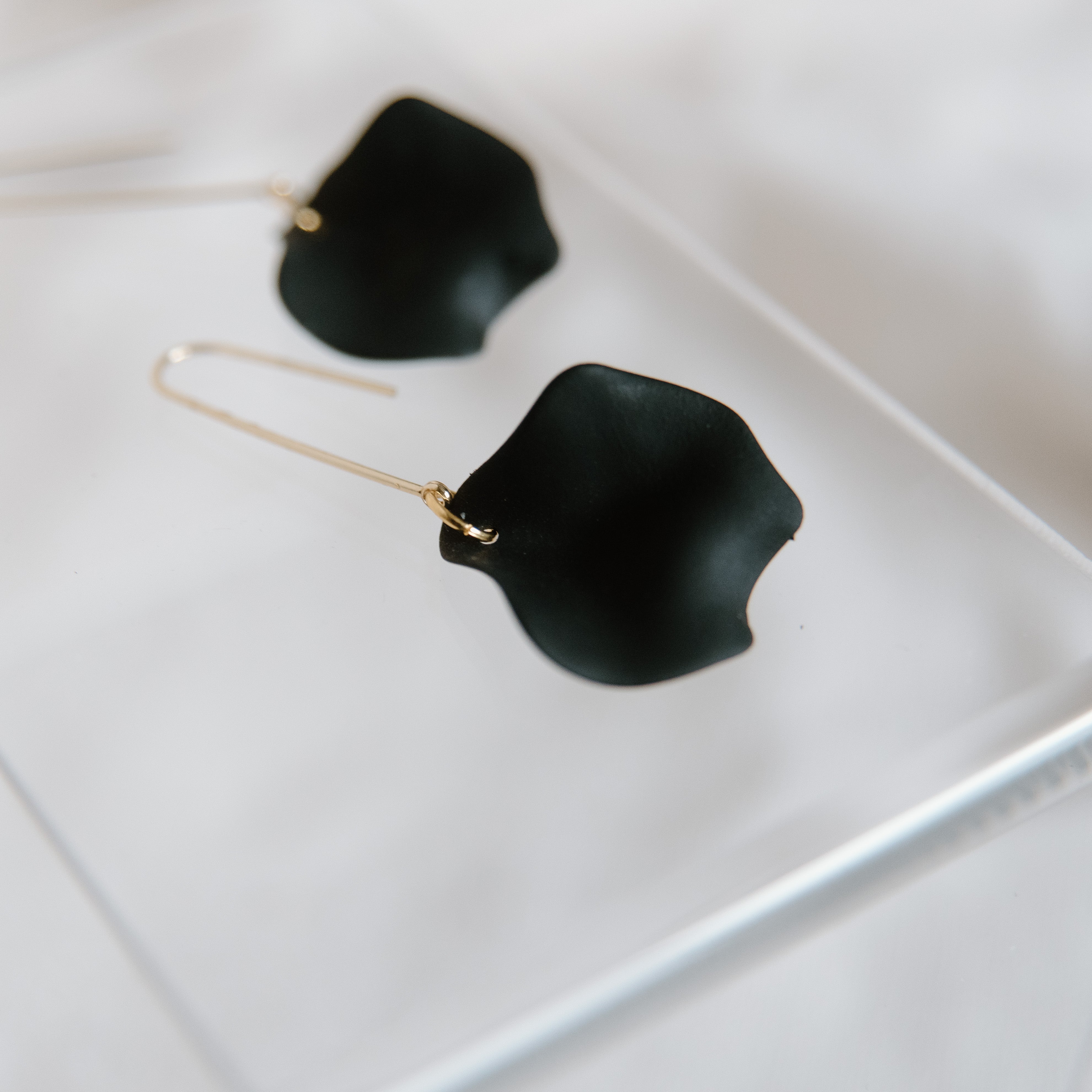 Single Petal Drop Dangle Earrings