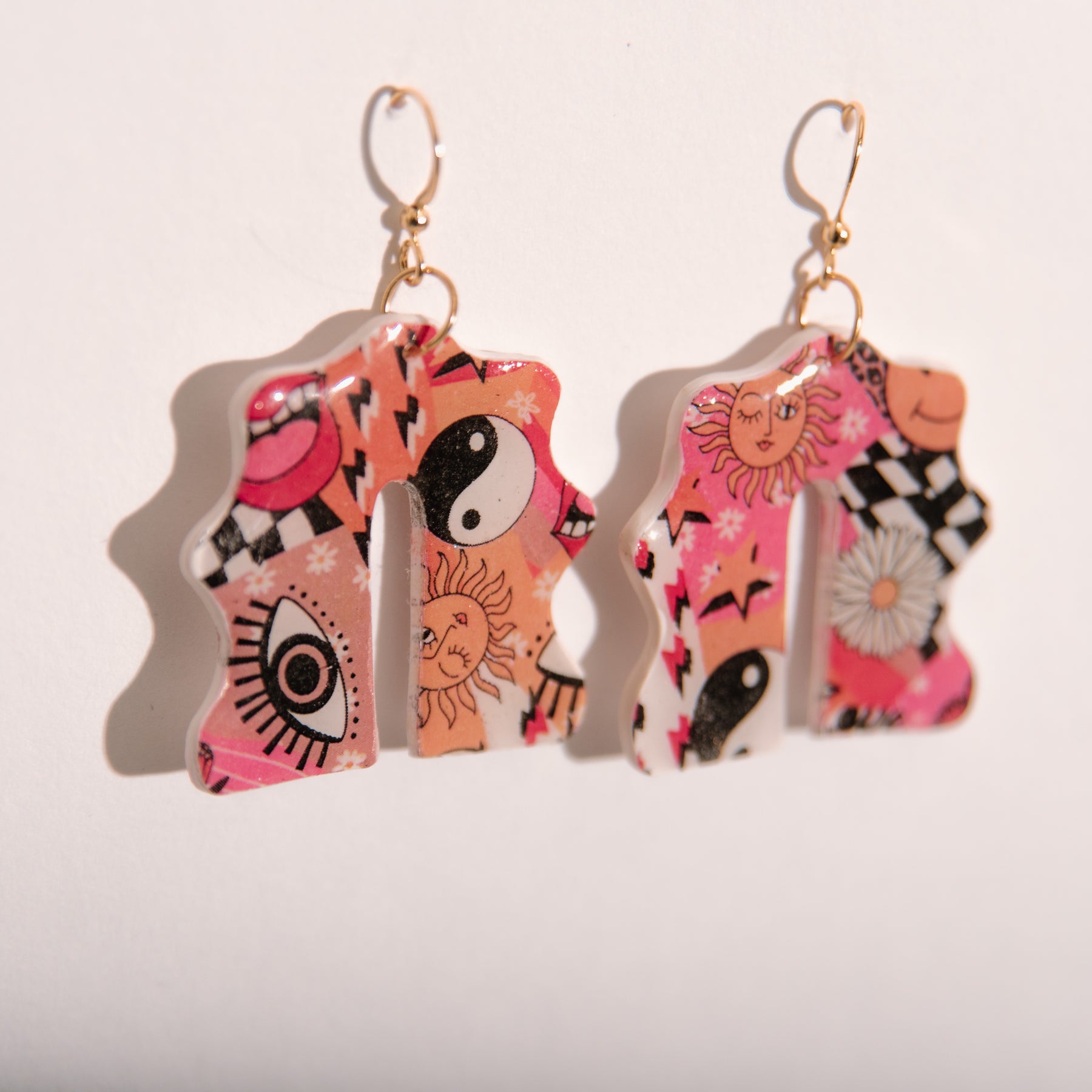 90’s Retro-Printed Dangle Earrings