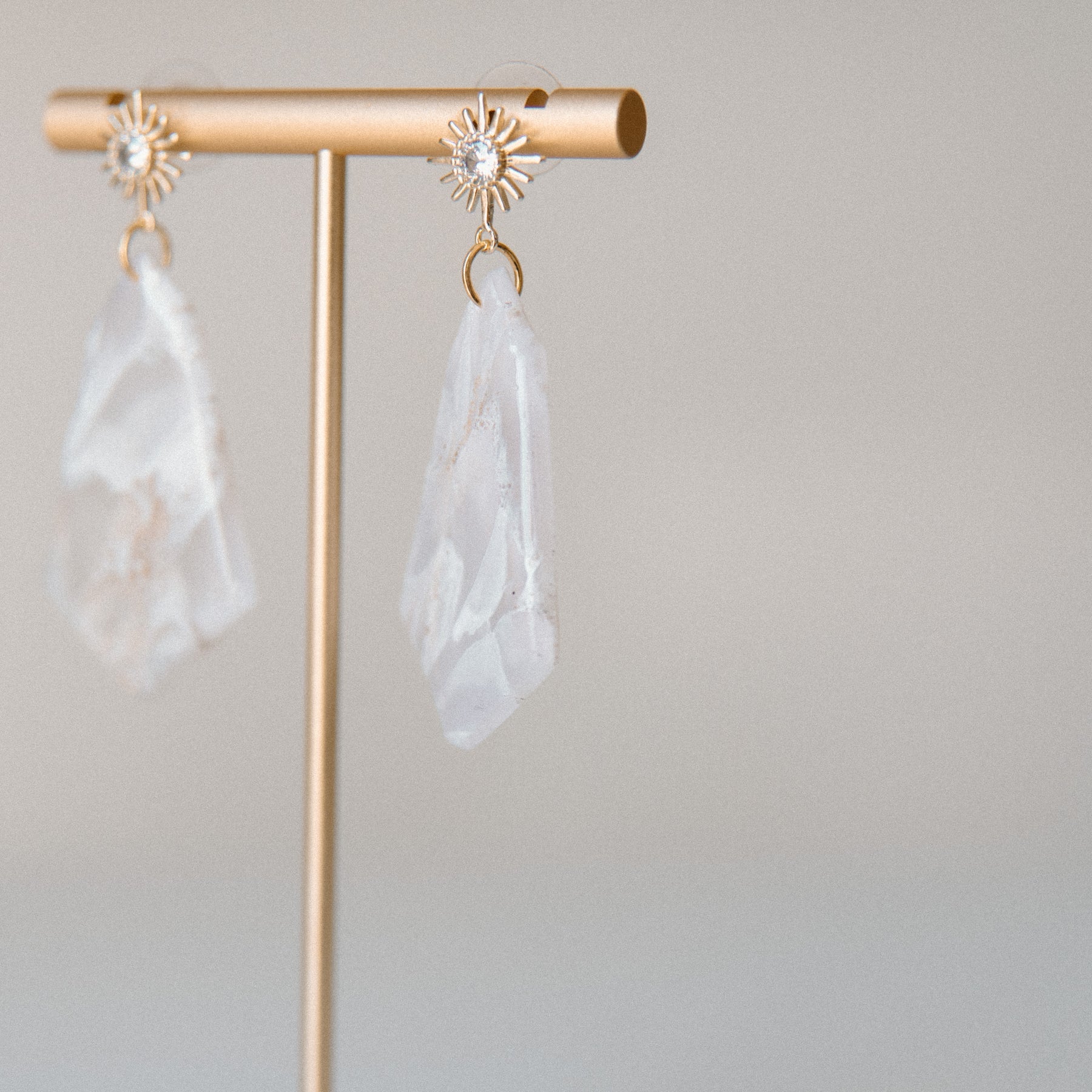 Marbled Quartz Dangle Drop Earrings
