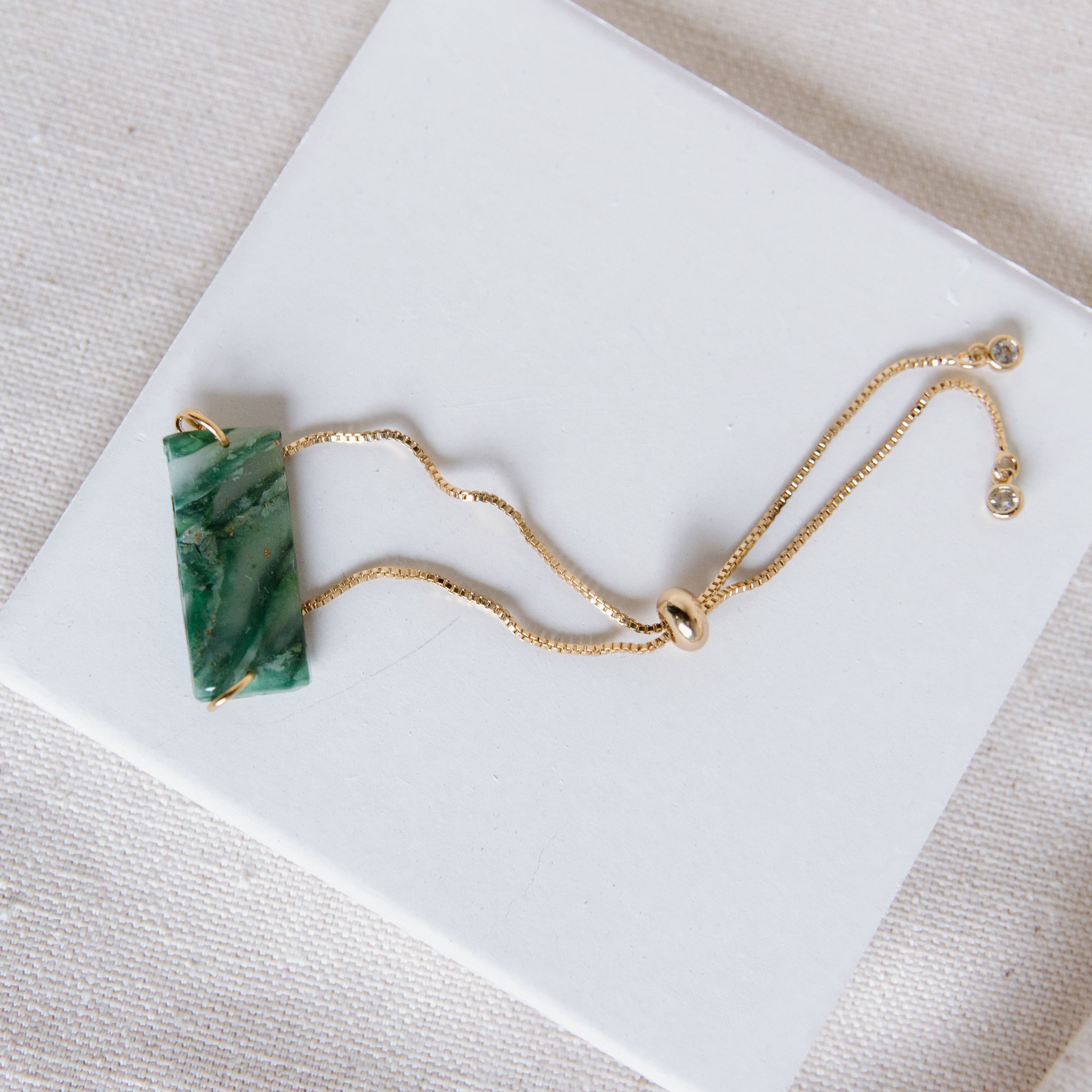 Quartz Bar Gold-Filled Adjustable Bracelet