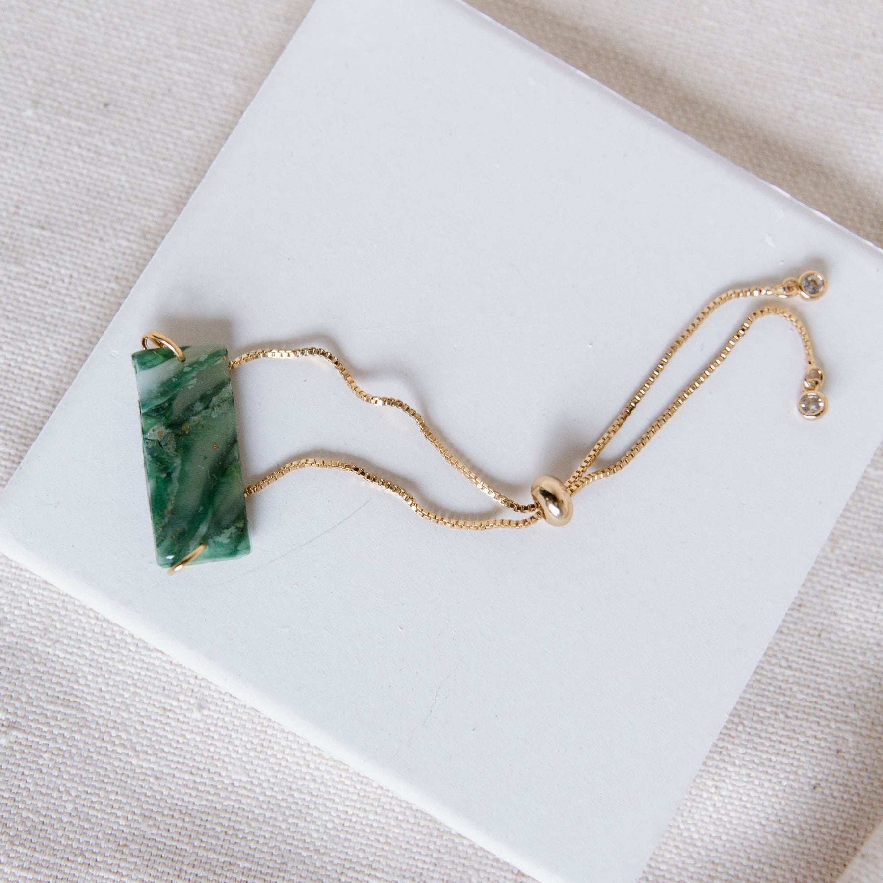 Quartz Bar Gold-Filled Adjustable Bracelet