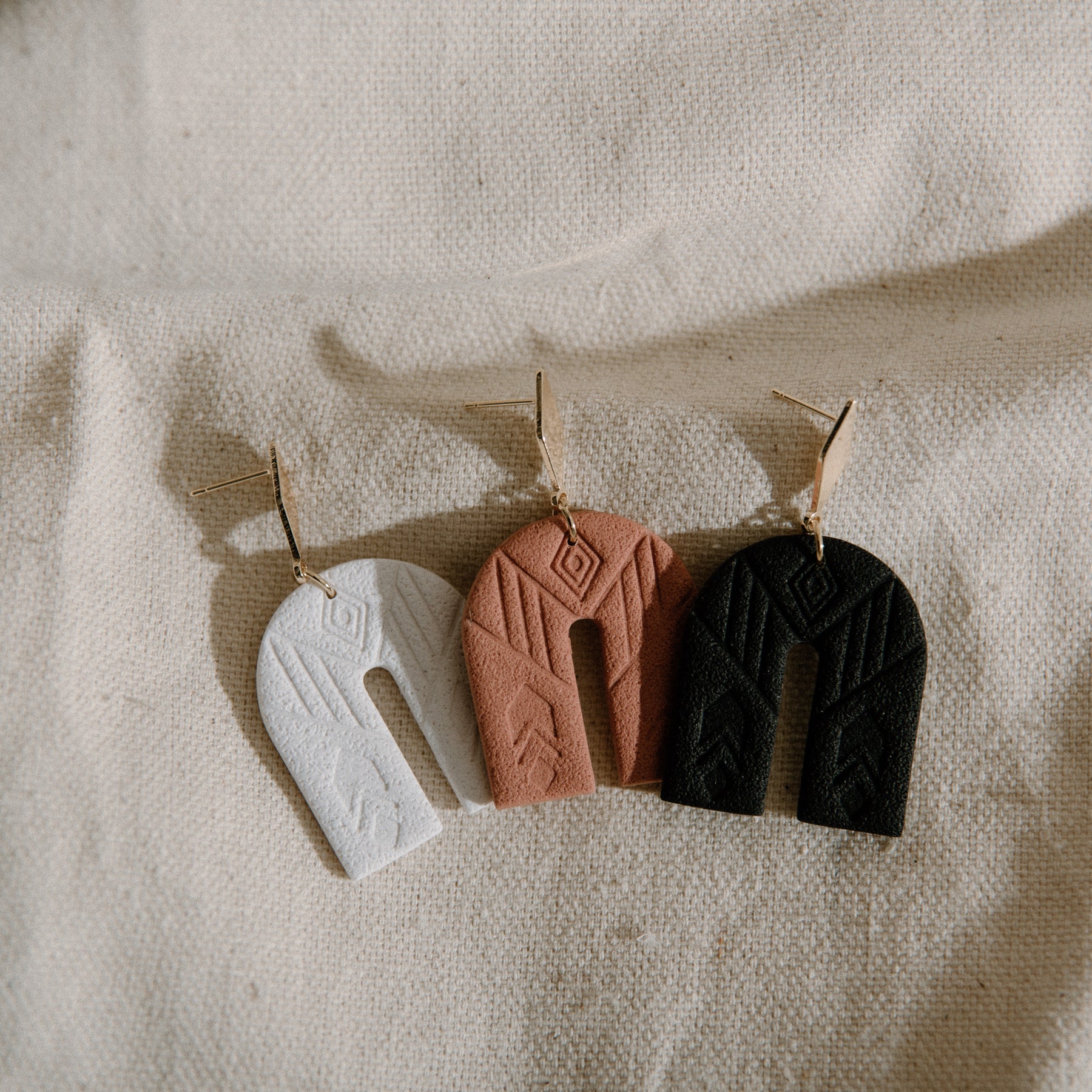 Arched Aztec Dangle Earrings