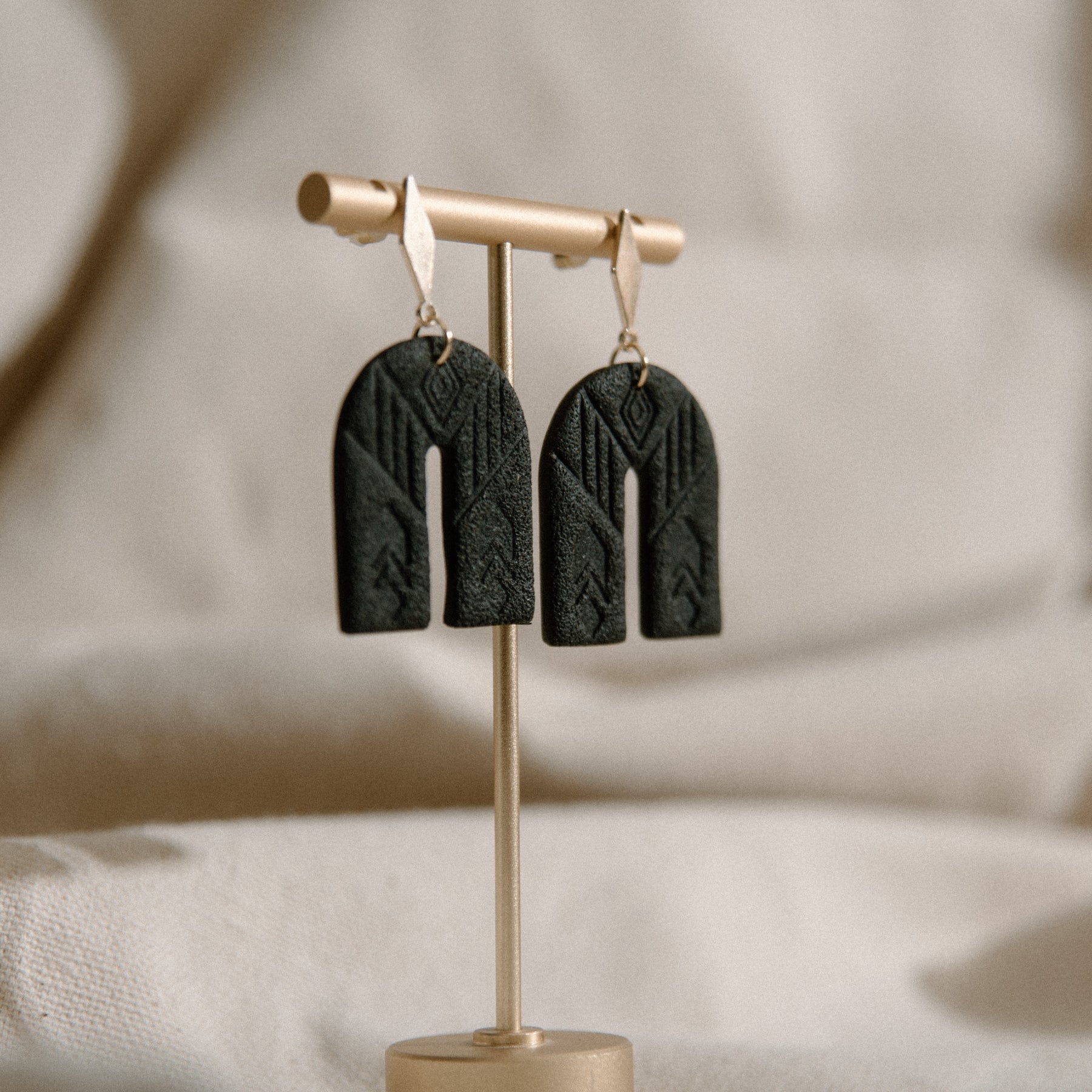 Arched Aztec Dangle Earrings