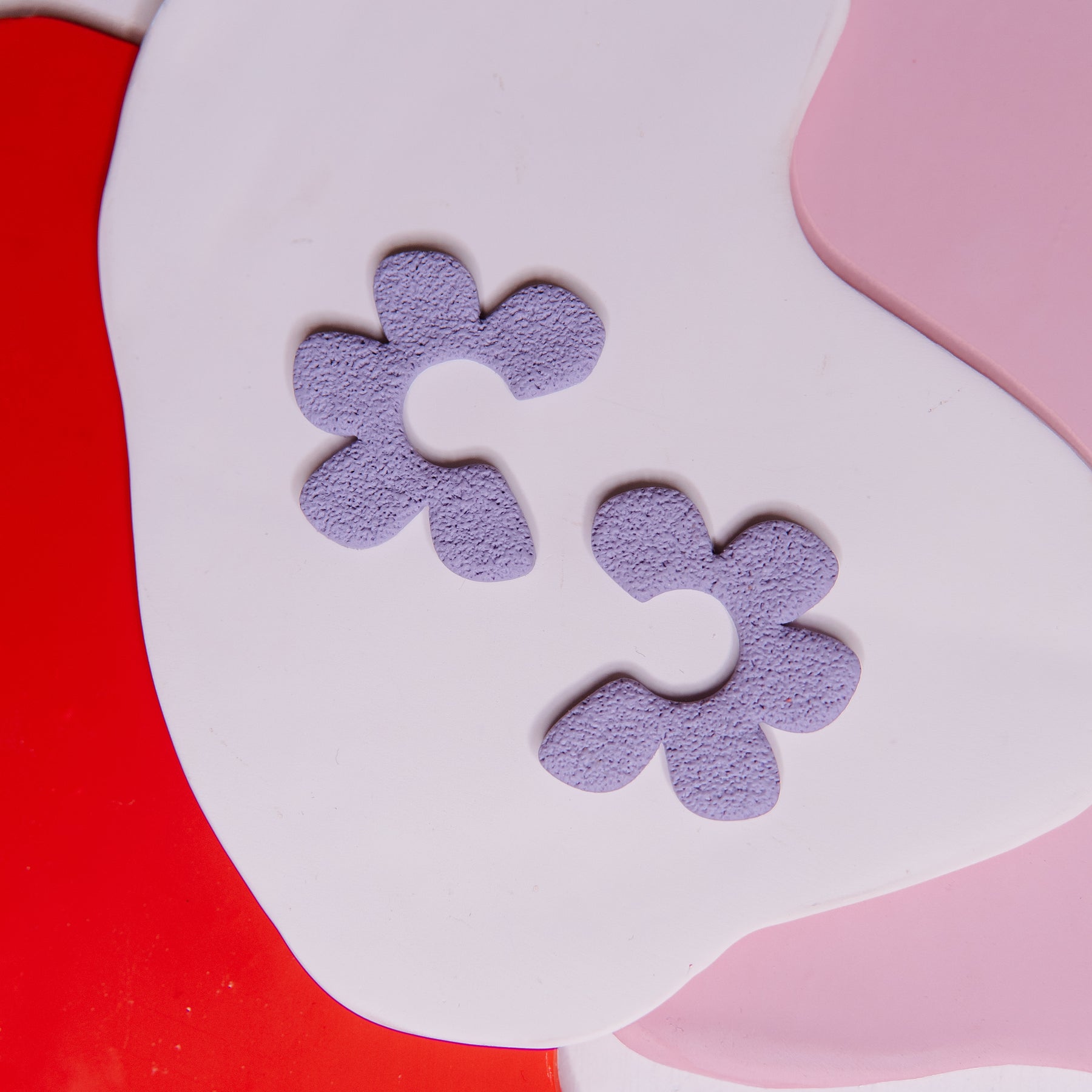 Half-Floral Spongy Post Earrings