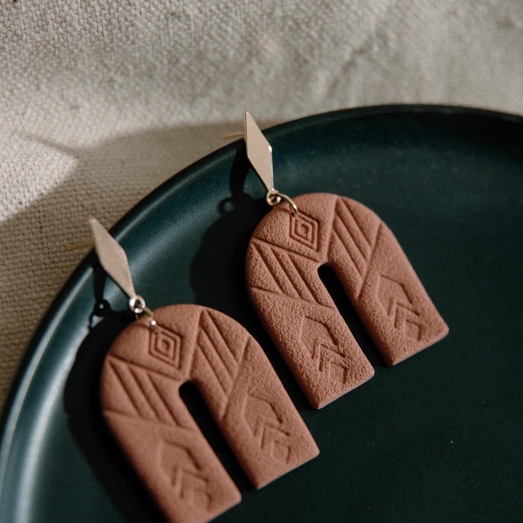 Arched Aztec Dangle Earrings