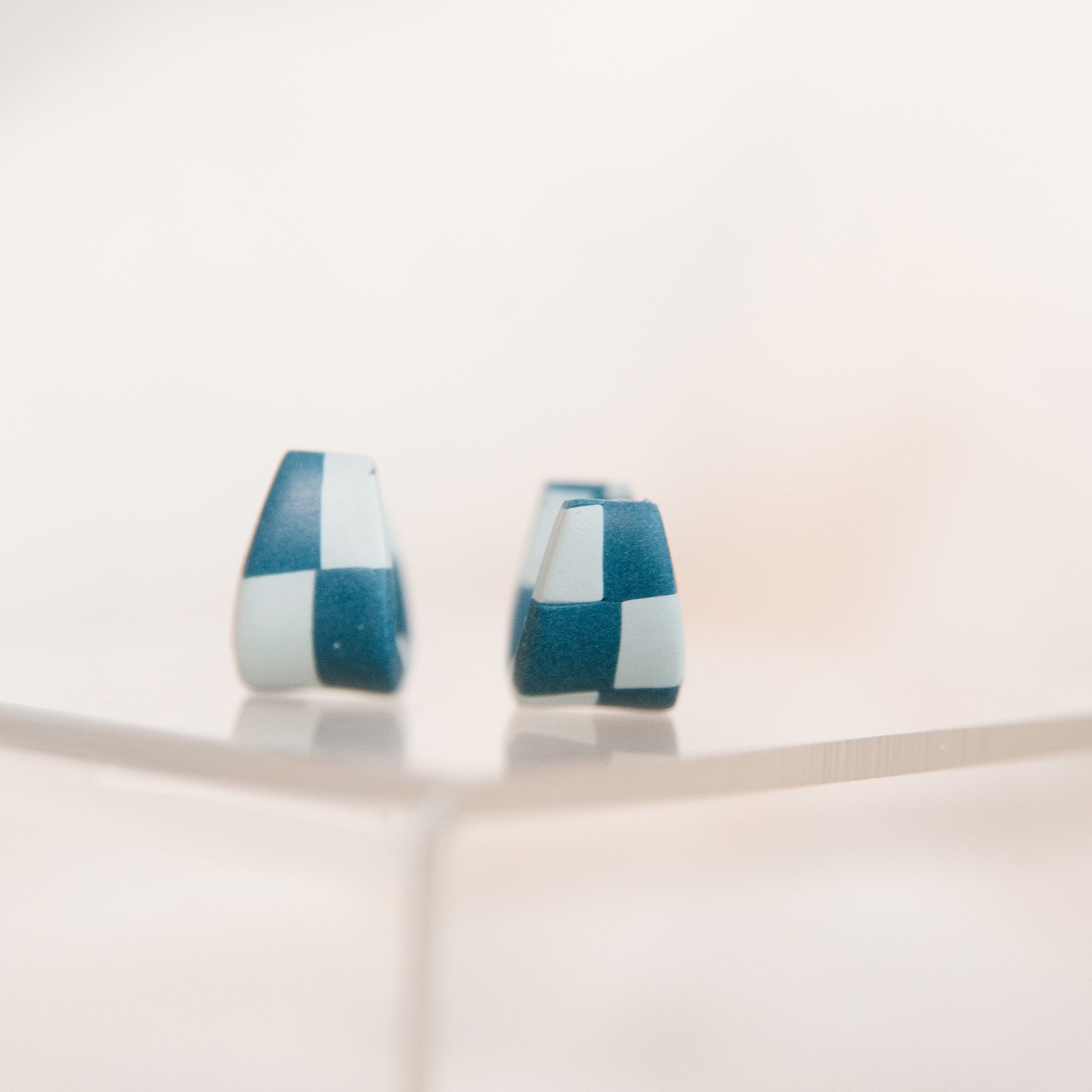 Blue Checkered Earrings