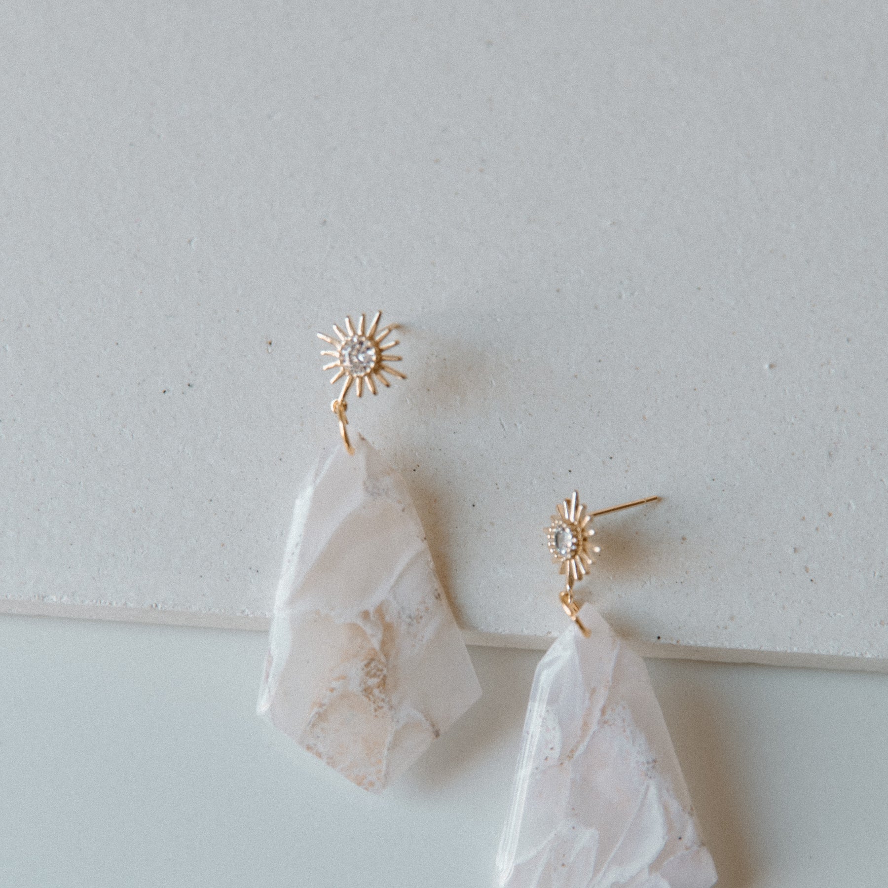 Marbled Quartz Dangle Drop Earrings