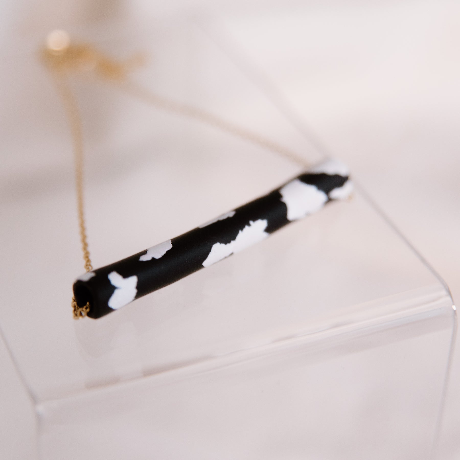 Cow Print Bar Necklace