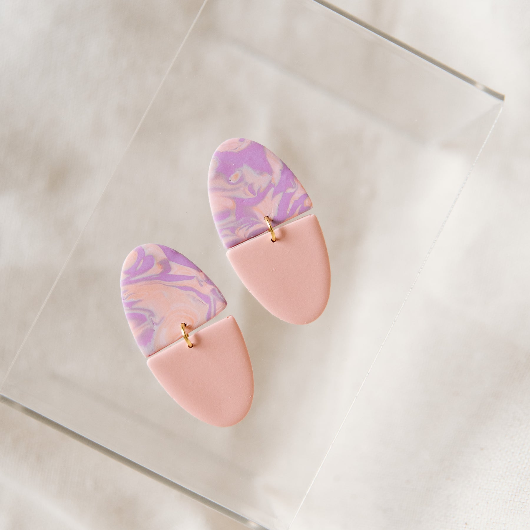 Retro Checkered Spring Earrings