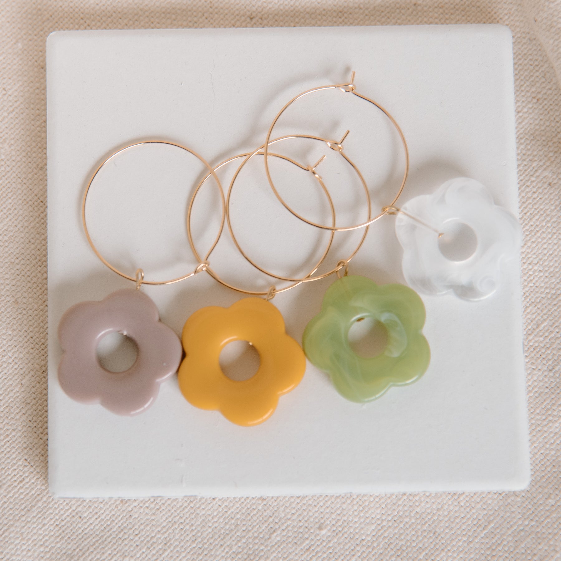Acrylic Floral Drop Earrings