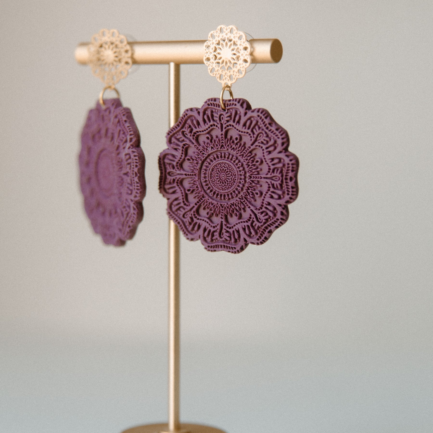 Mandala Maroon-ish Statement Earrings