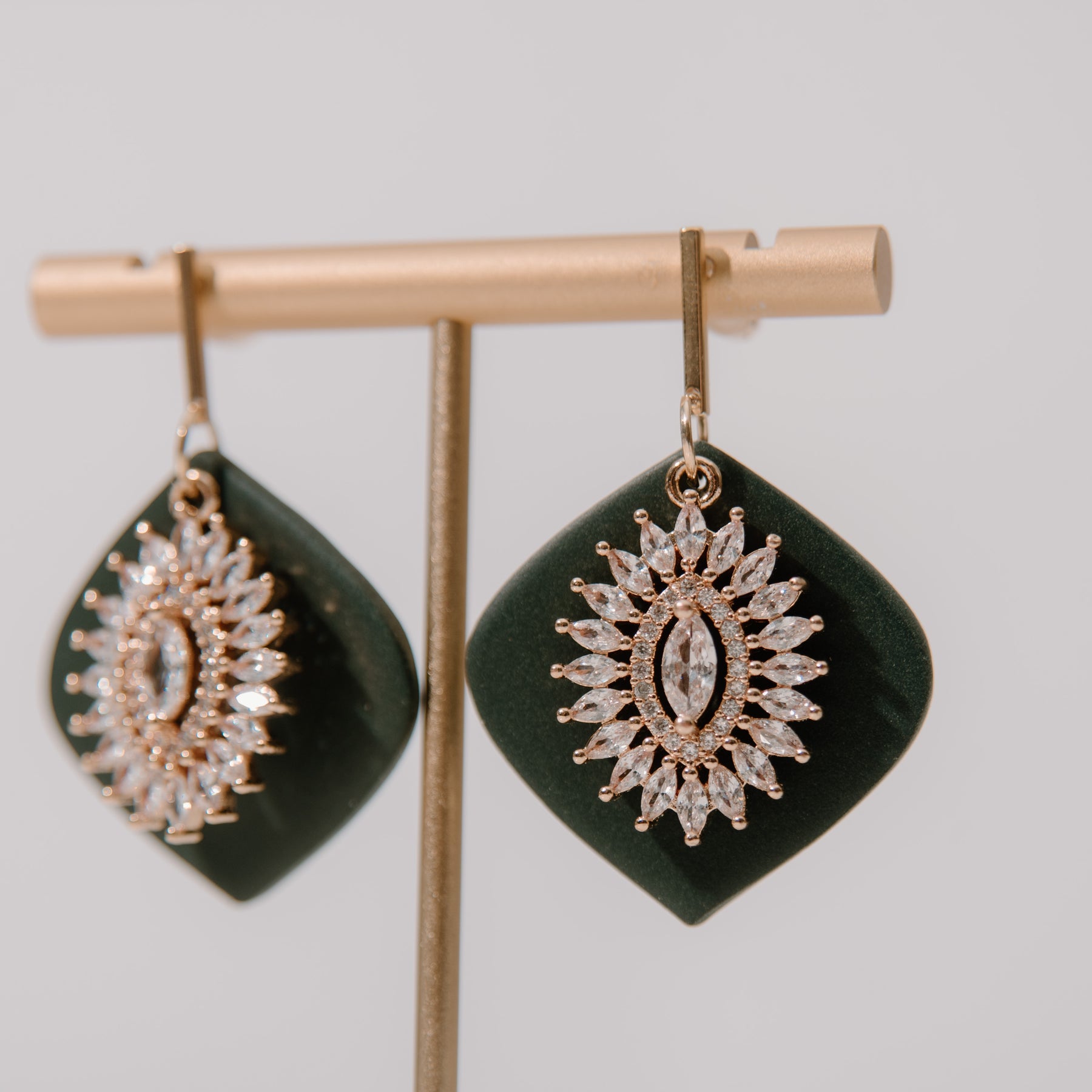 Glam Evergreen Drop Earrings