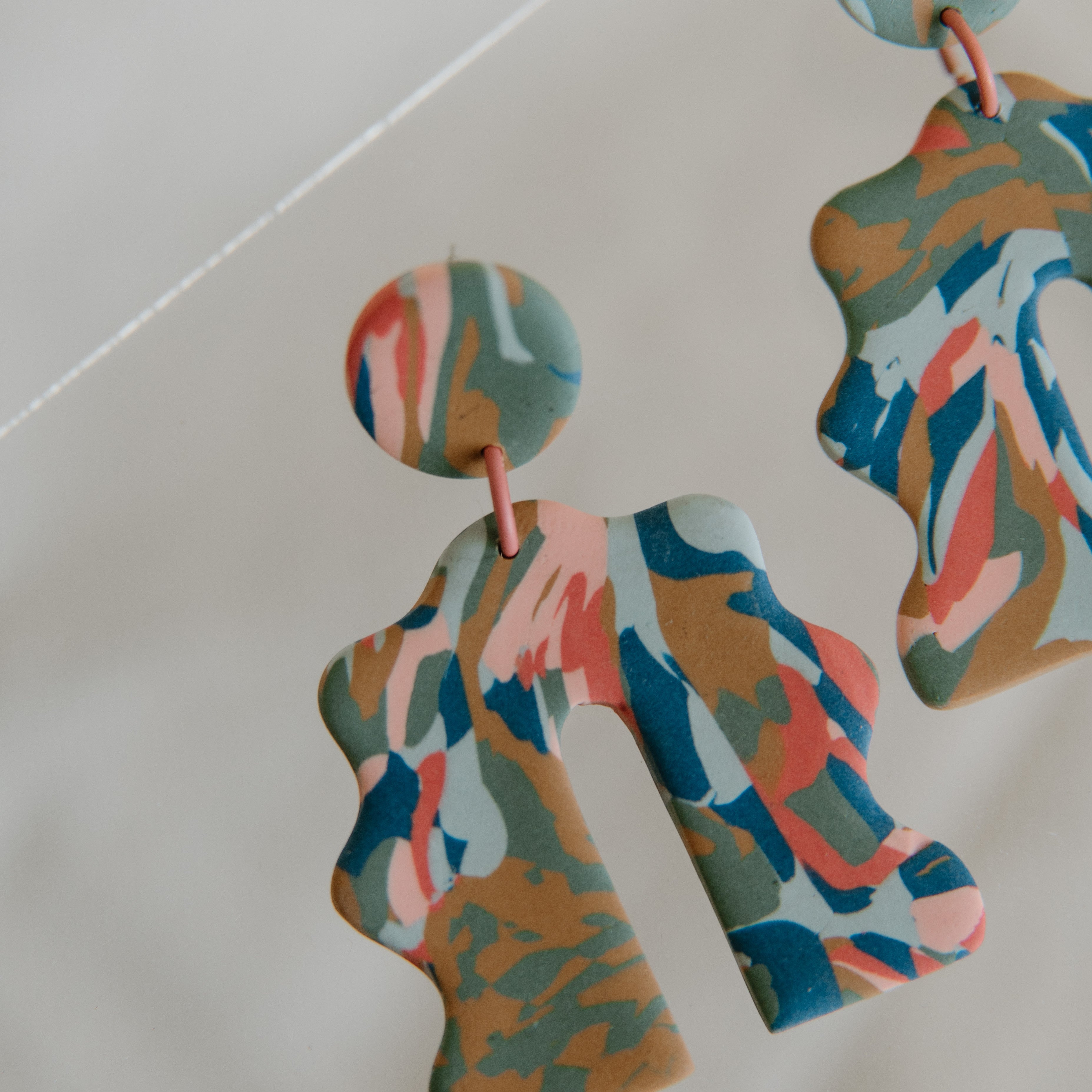 Abstract Wavy Multi-Colored Dangles