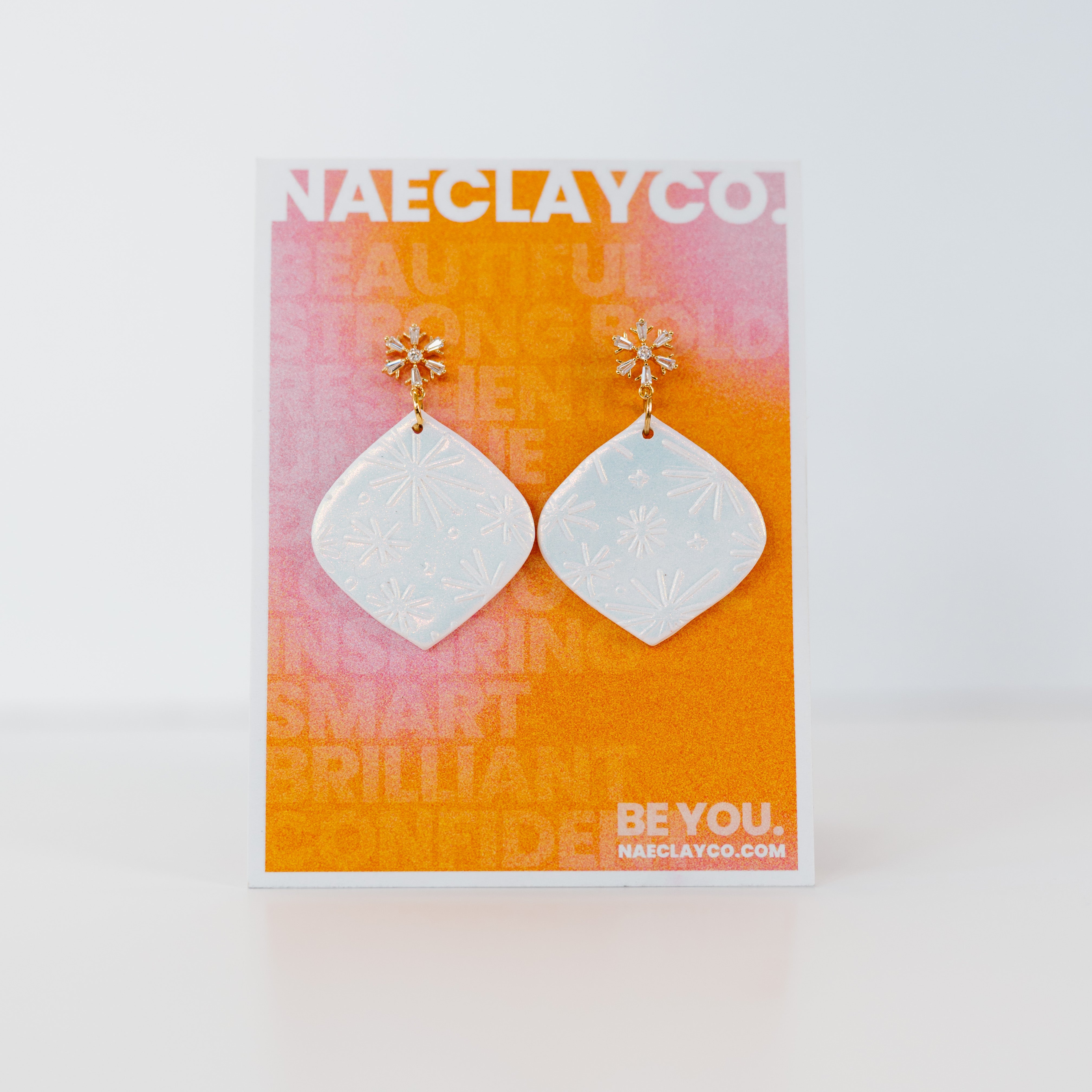 Iridescent Snowflake Ornament Earrings