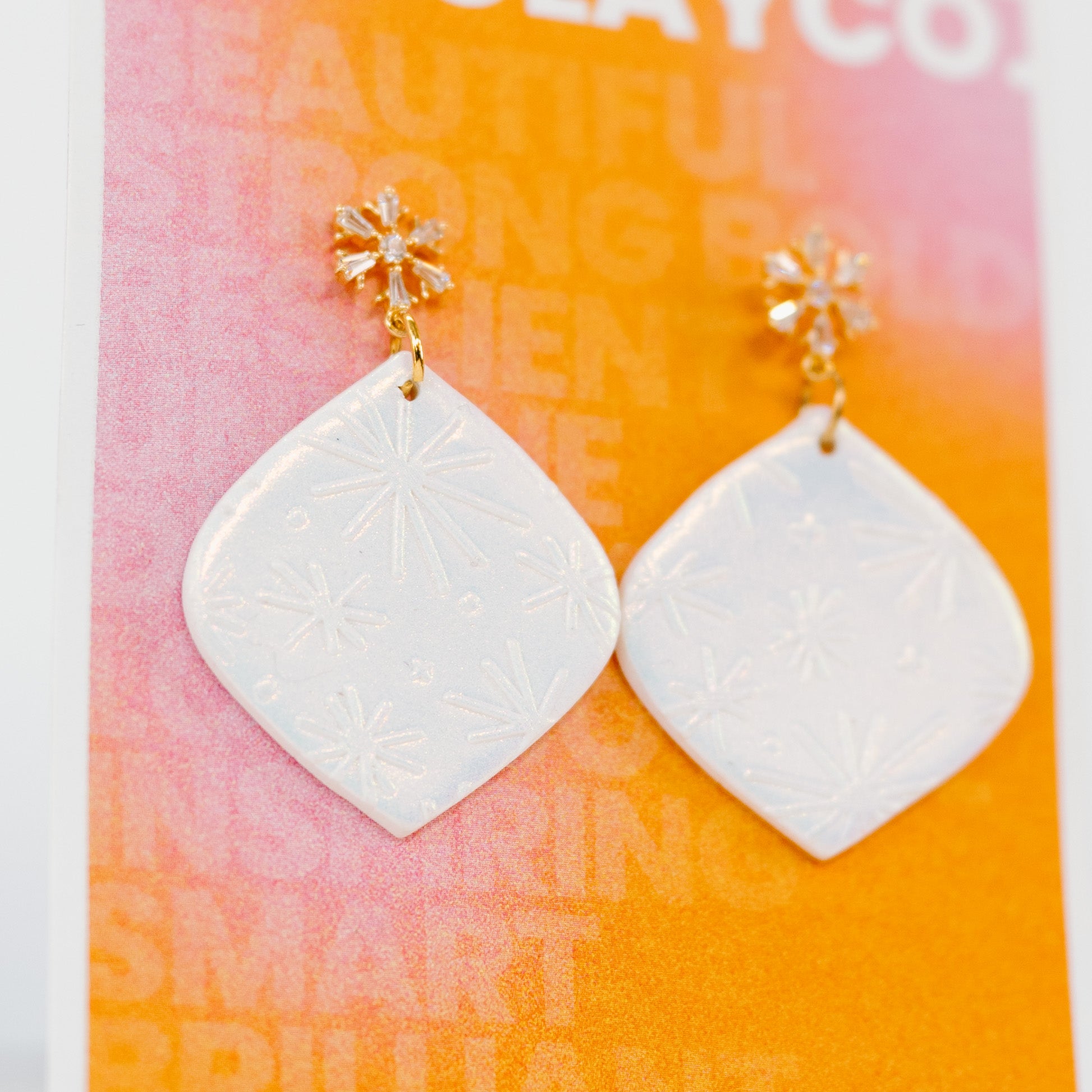 Iridescent Snowflake Ornament Earrings