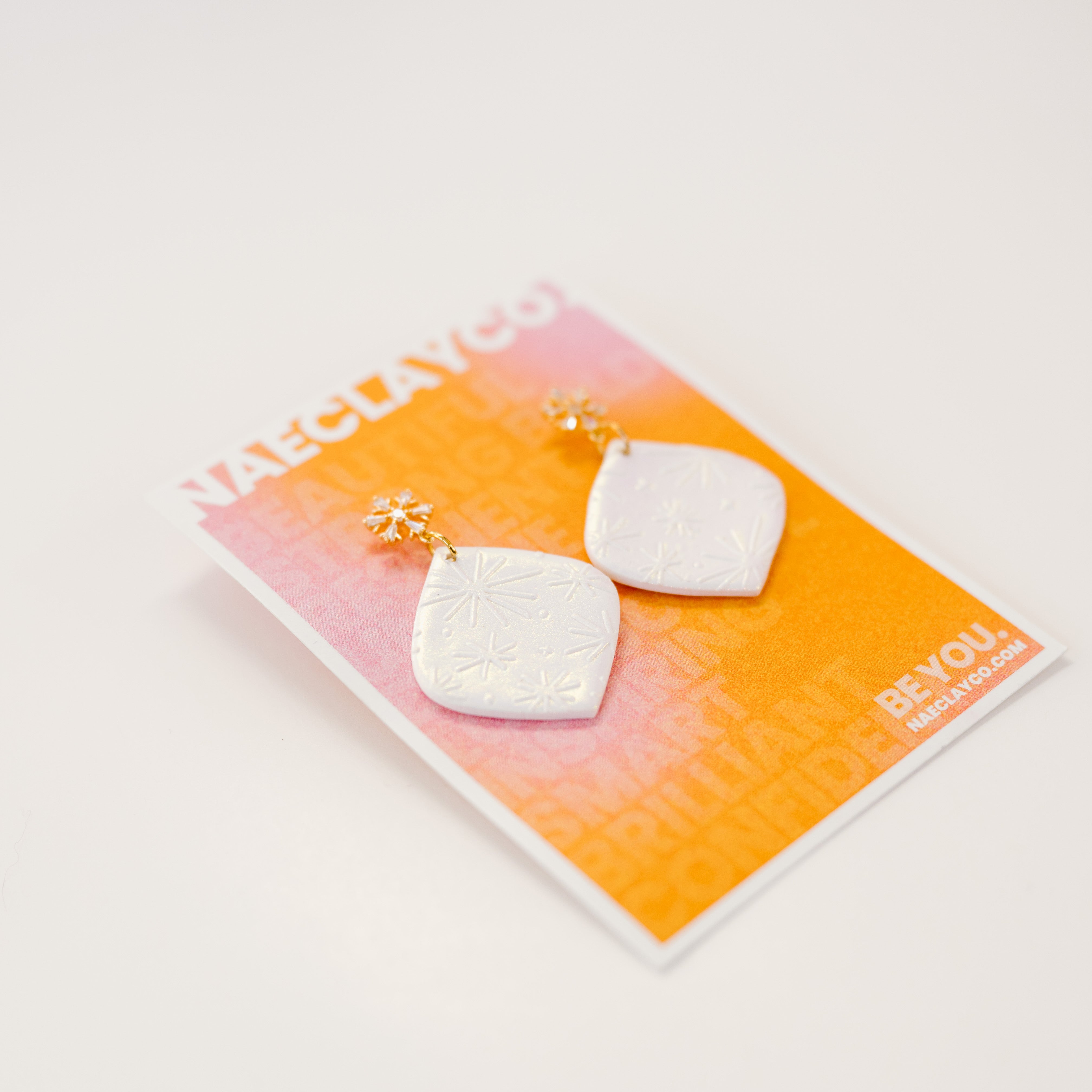 Iridescent Snowflake Ornament Earrings