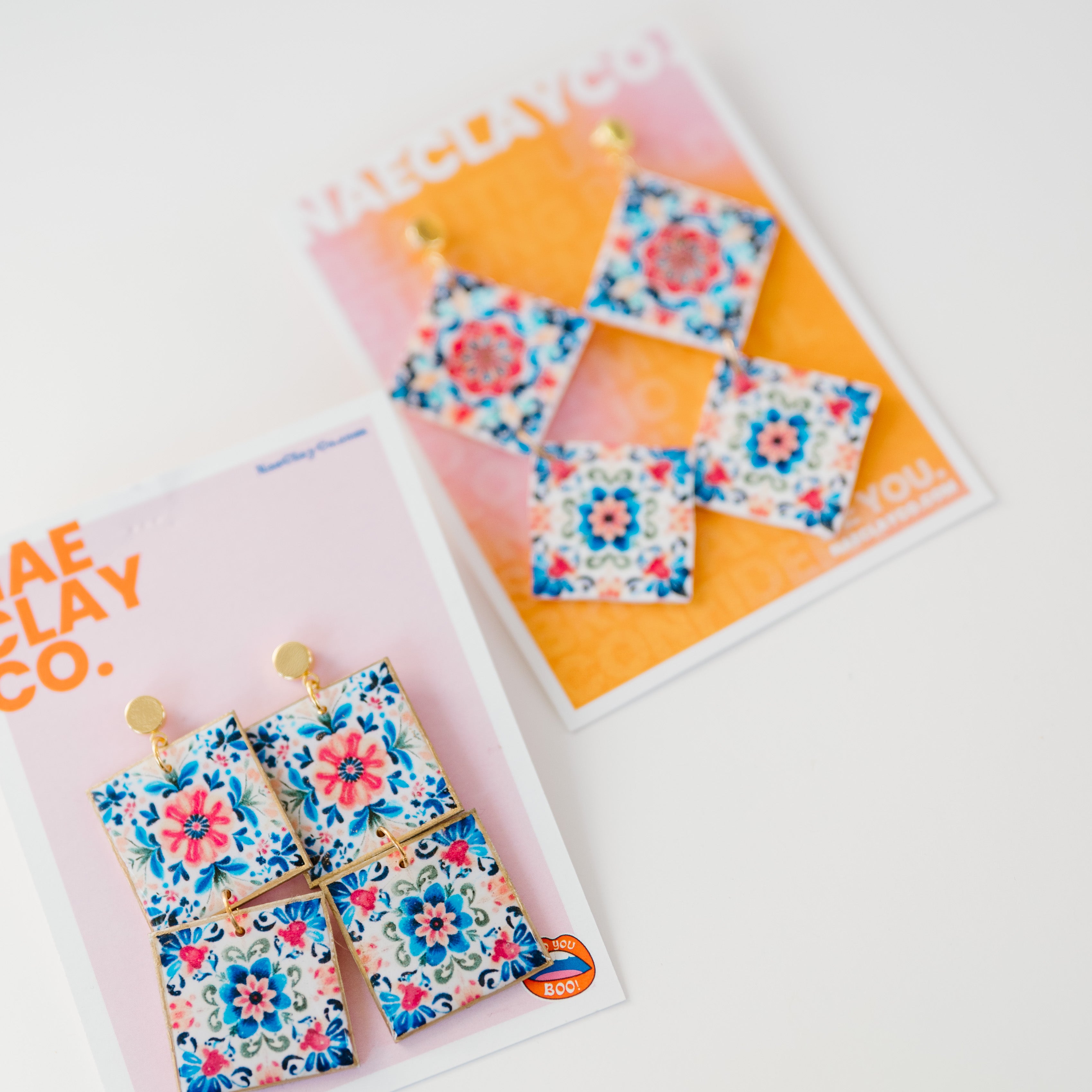 Mexican Tile Drop Earrings