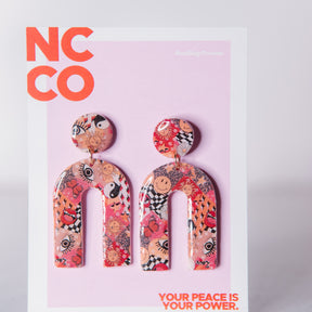 90’s Retro-Printed Dangle Earrings