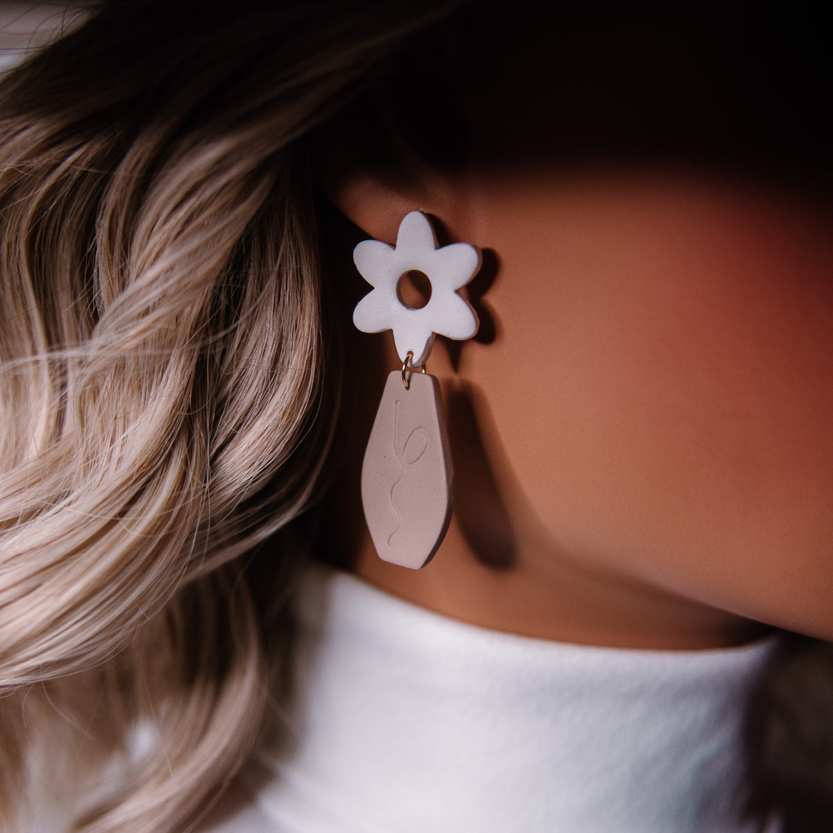 Floral Vase Drop Earrings