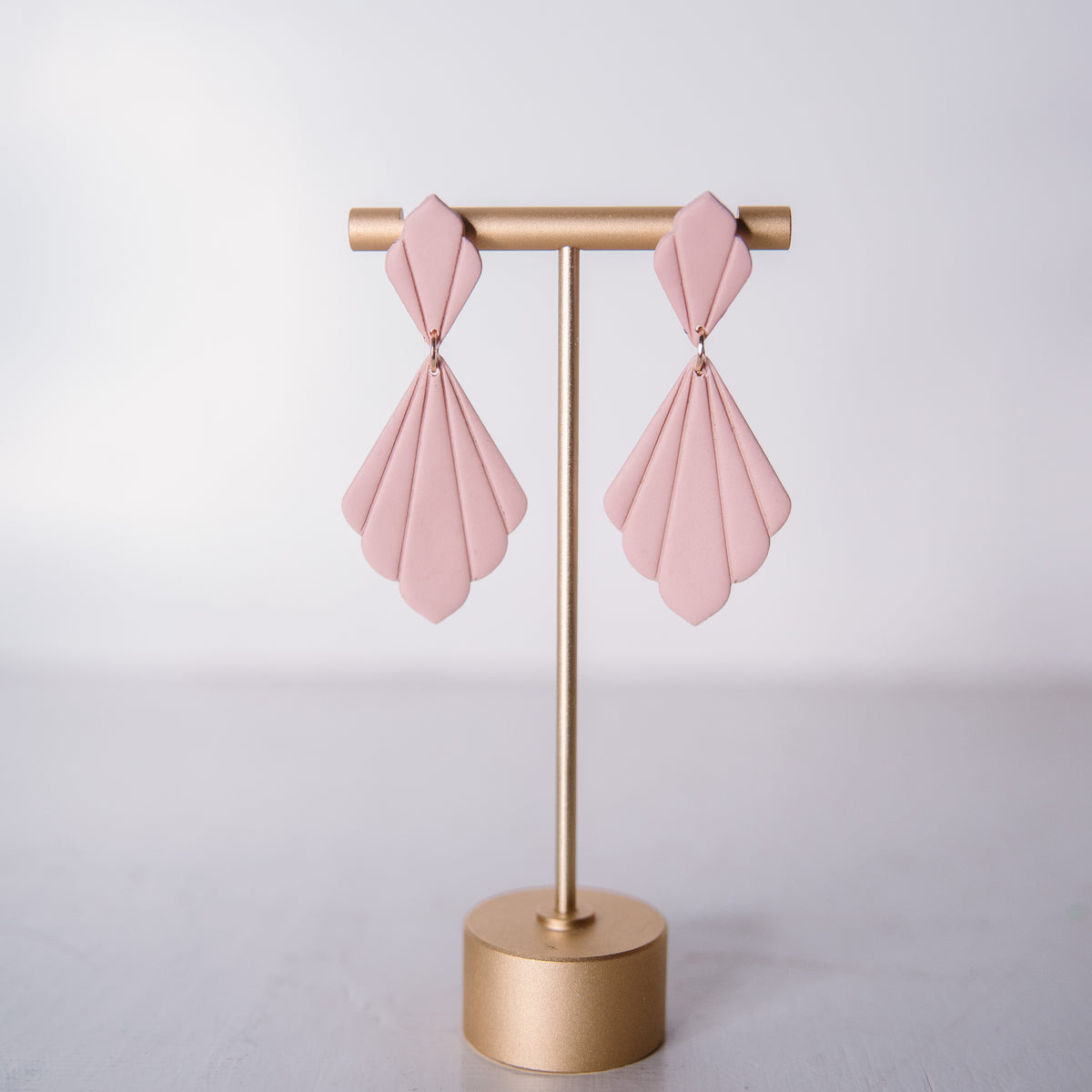 Fanned Pink Dangle Earrings