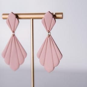 Fanned Pink Dangle Earrings