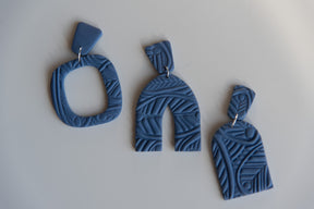 Blue Texture Series | Statement Polymer Clay Earrings