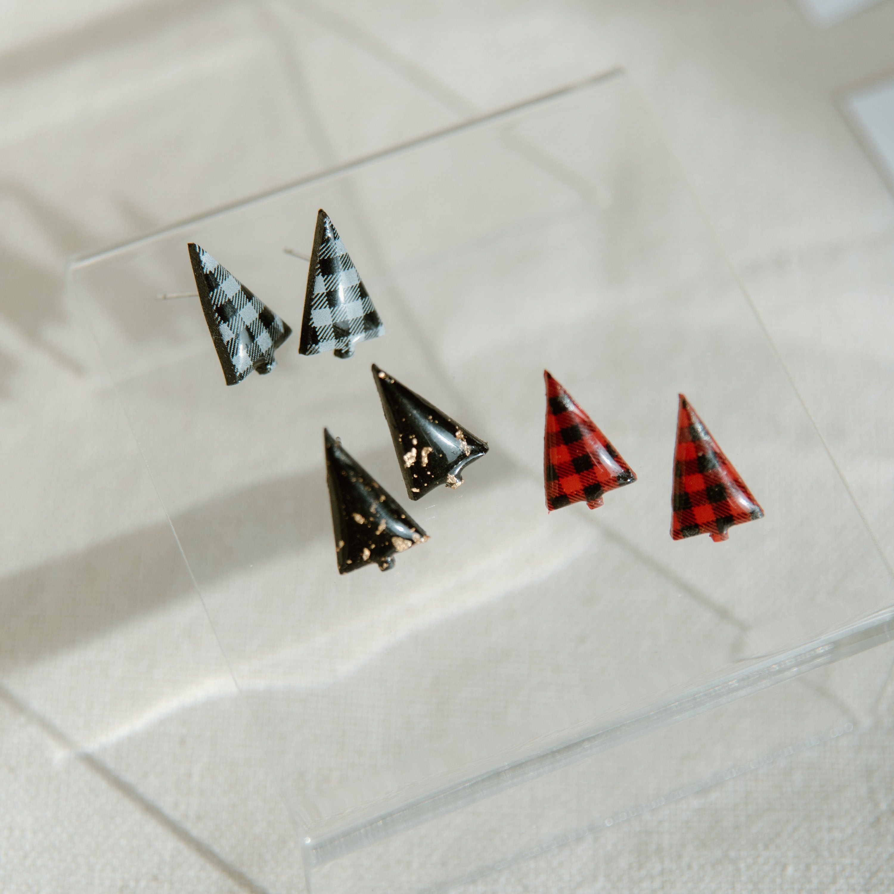 Holiday Tree Studs | Polymer Clay Earrings