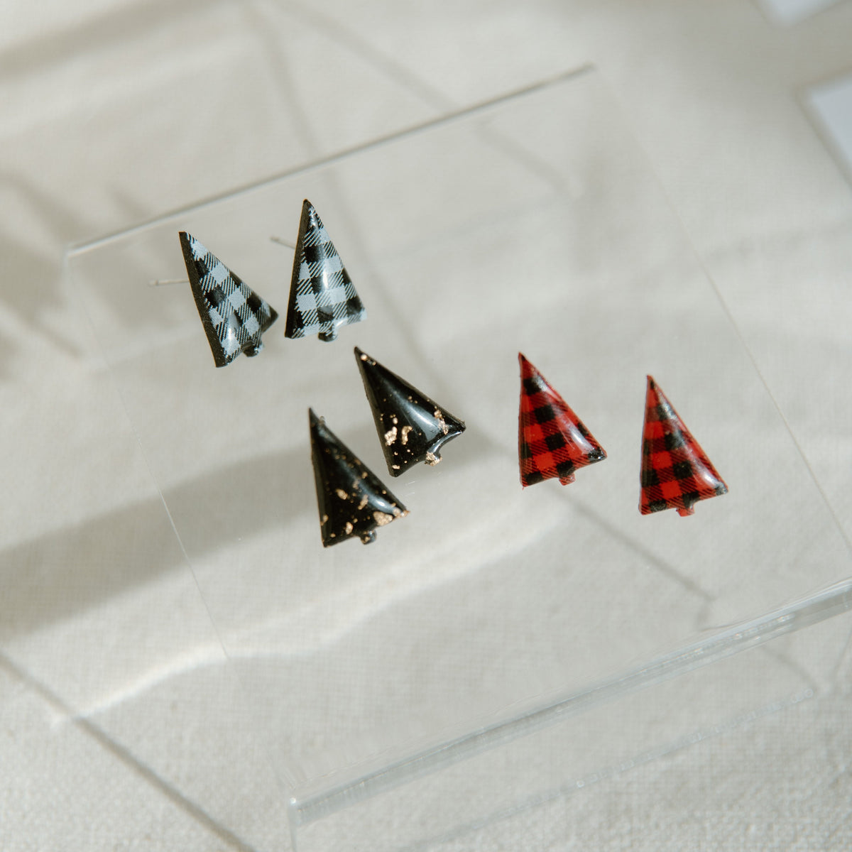 Holiday Tree Studs | Polymer Clay Earrings