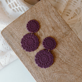 Mandala Maroon-ish Statement Earrings