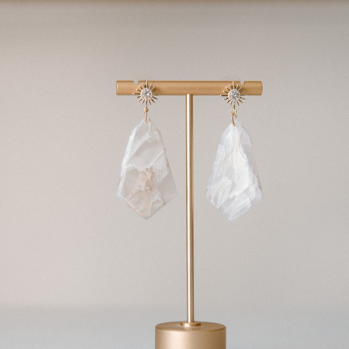 Marbled Quartz Dangle Drop Earrings