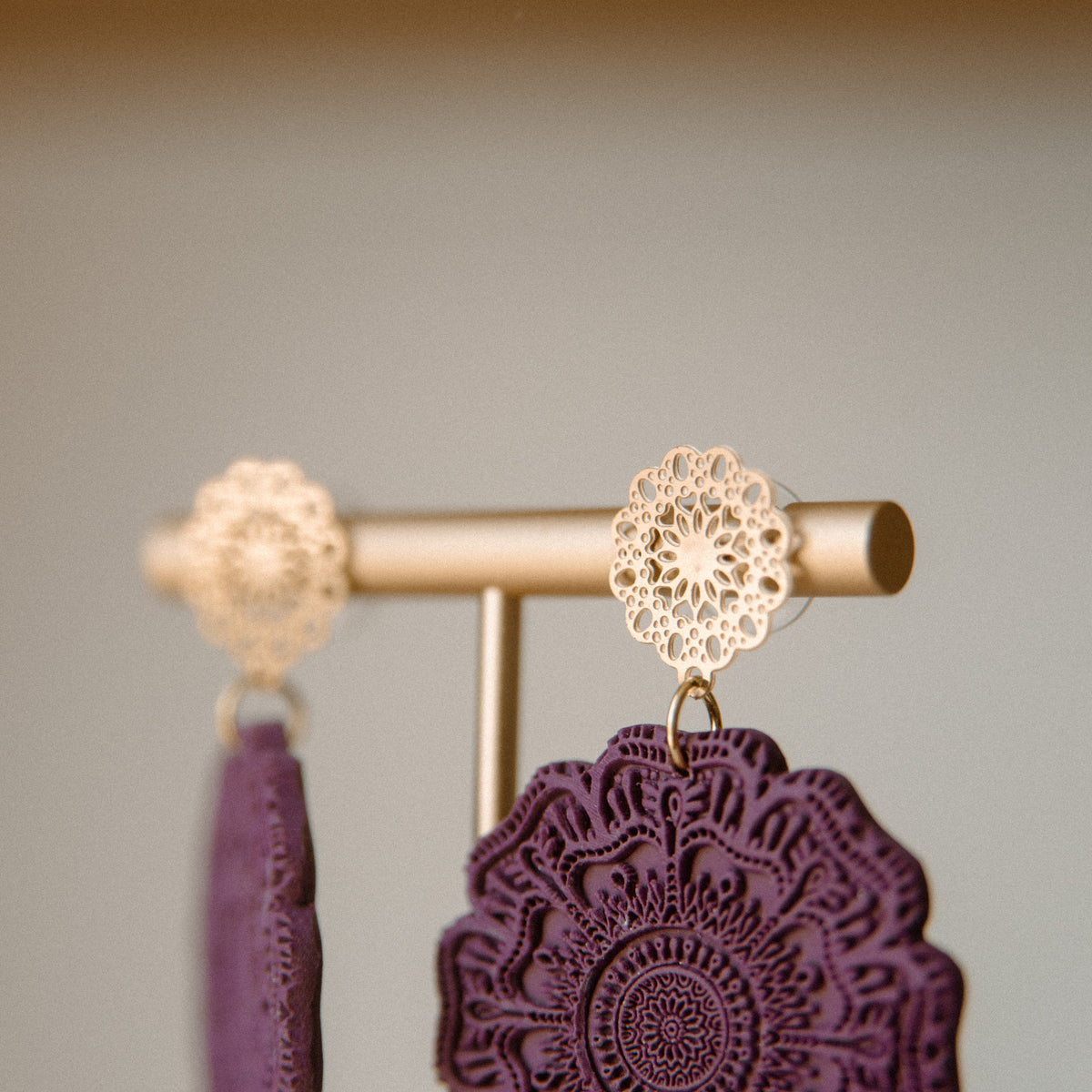 Mandala Maroon-ish Statement Earrings