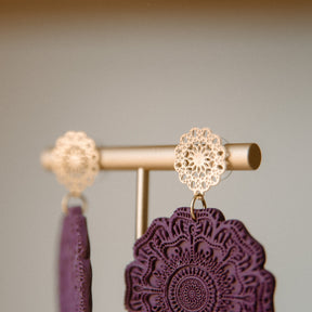 Mandala Maroon-ish Statement Earrings