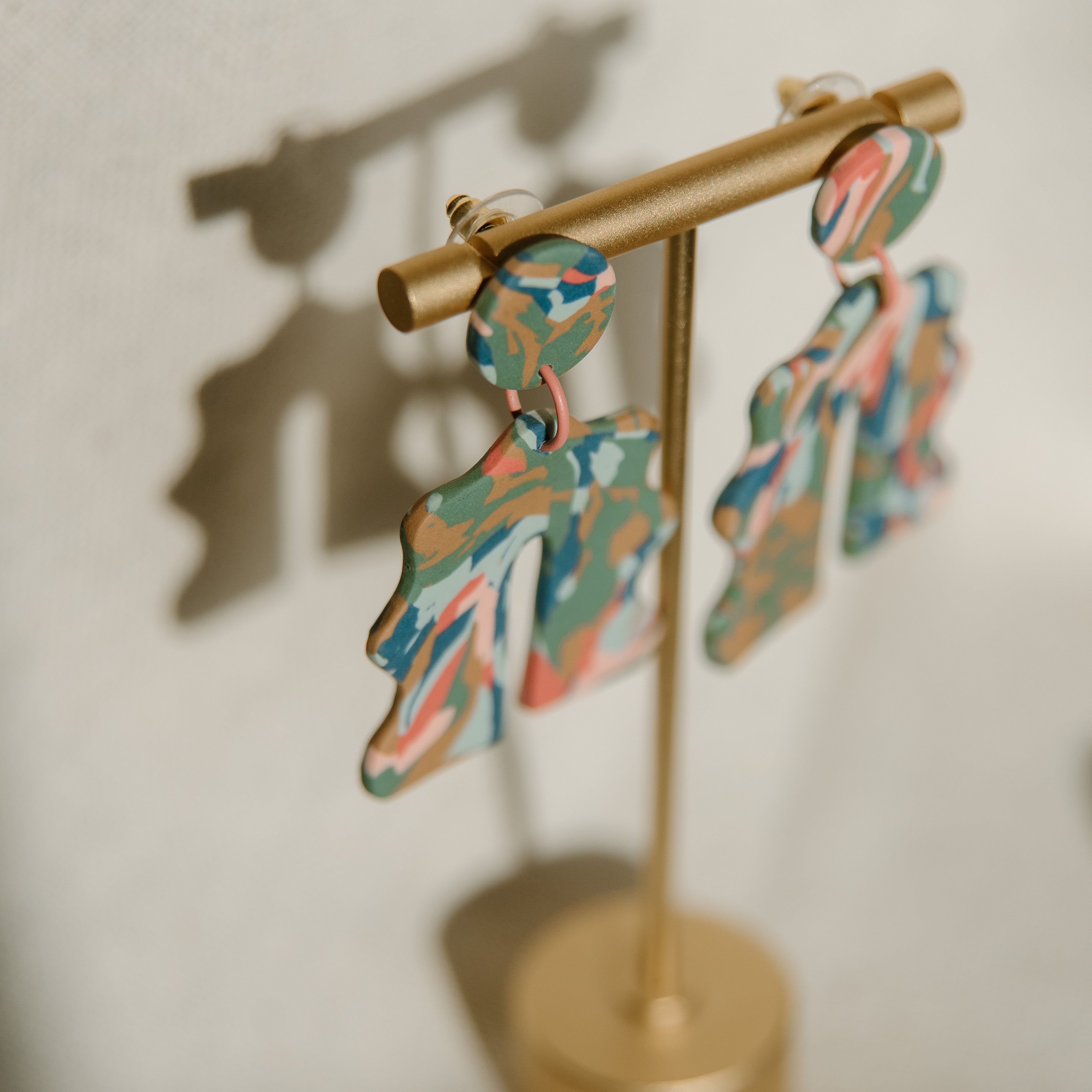 Abstract Wavy Multi-Colored Dangles