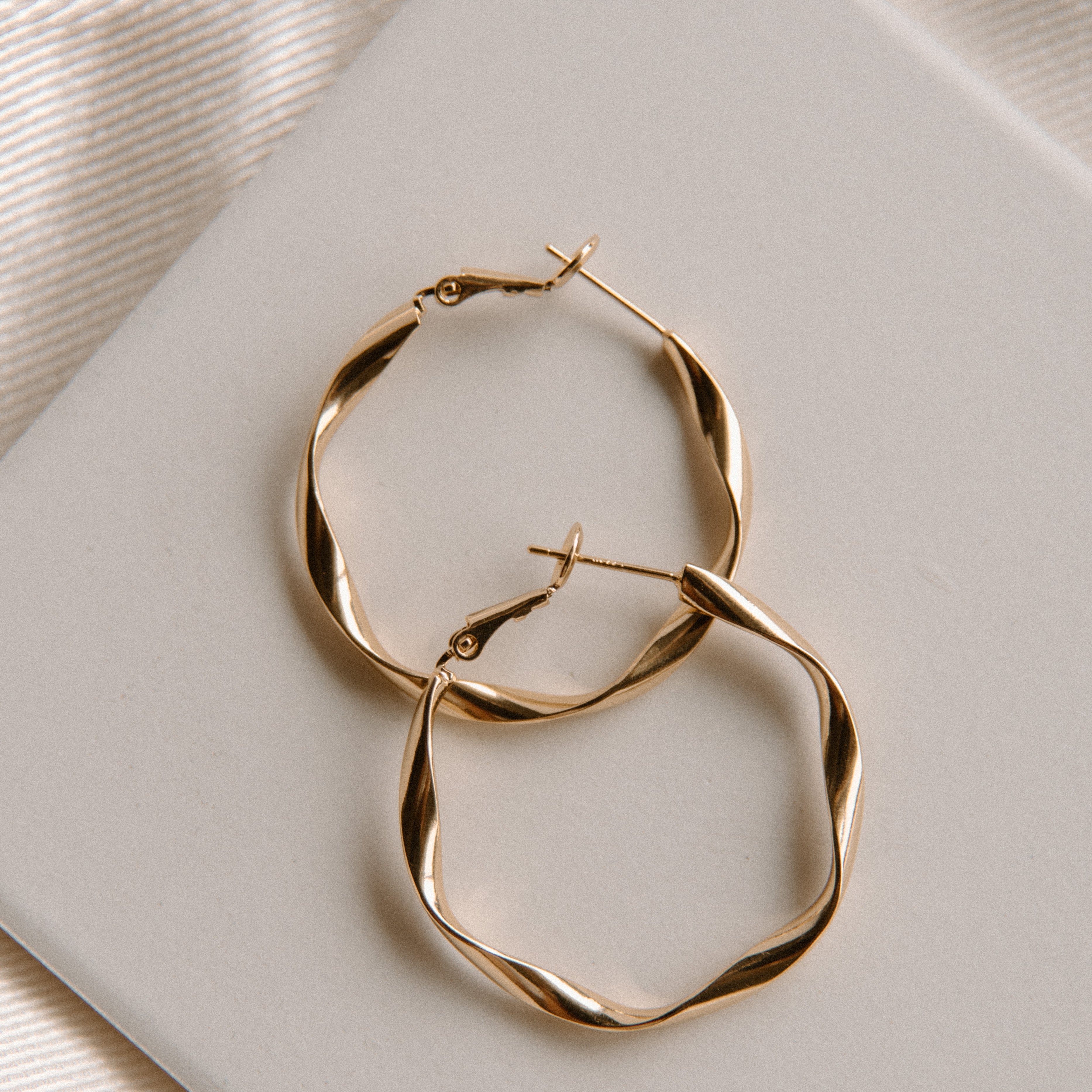 Twisted Gold Hoops