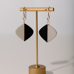 Modern Two-Toned Drop Earrings