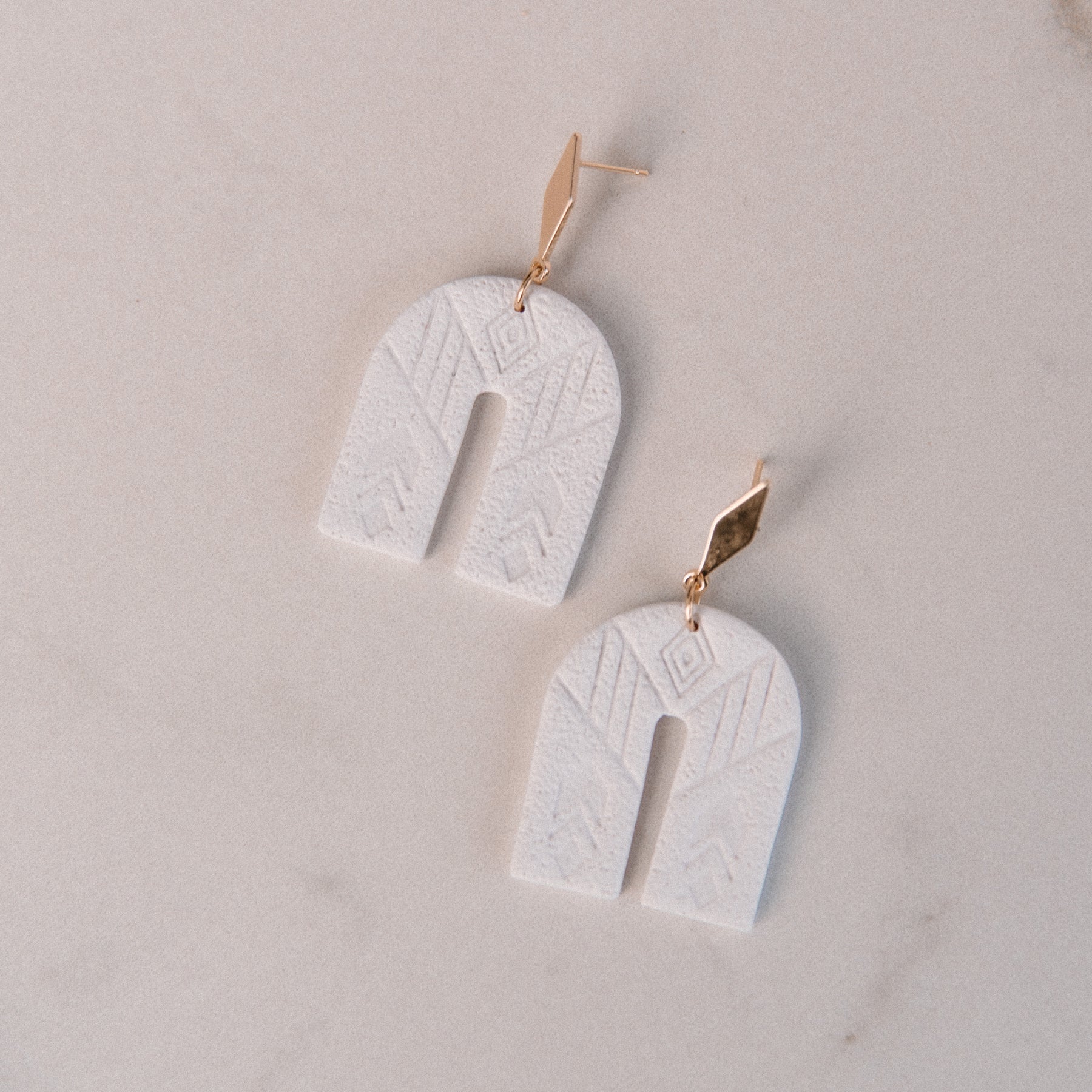 Arched Aztec Dangle Earrings