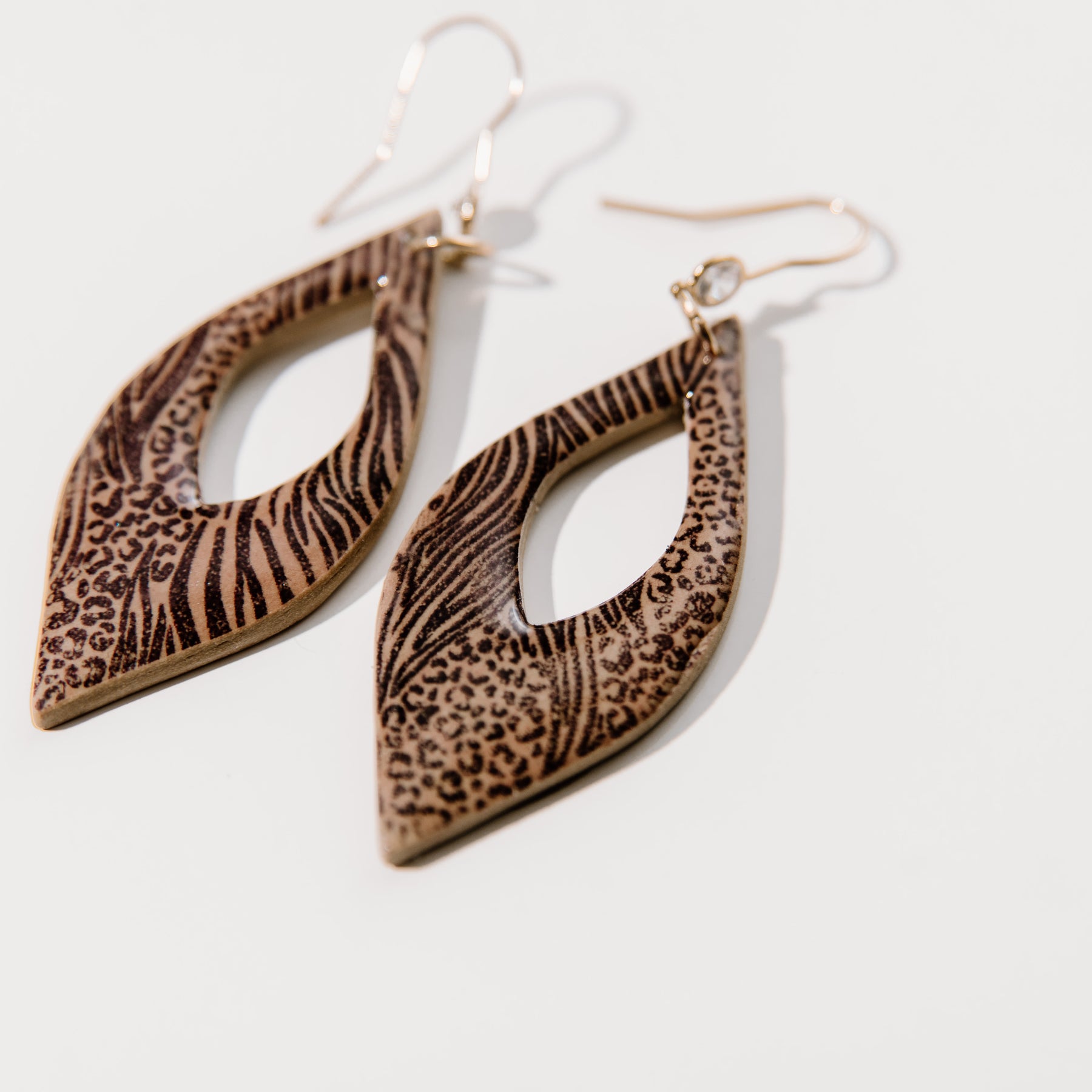 Safari Print Dangle Drop Earrings