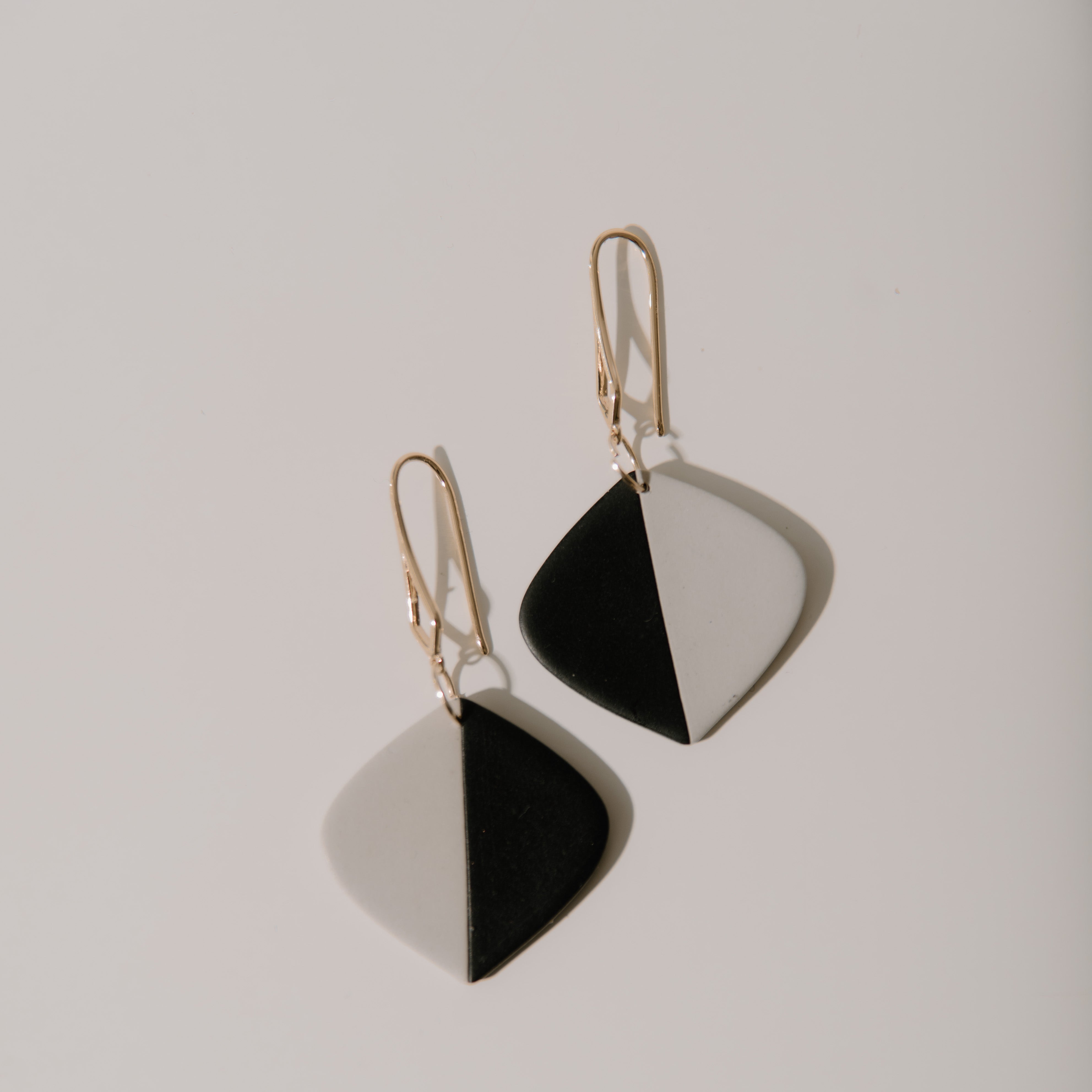 Modern Two-Toned Drop Earrings