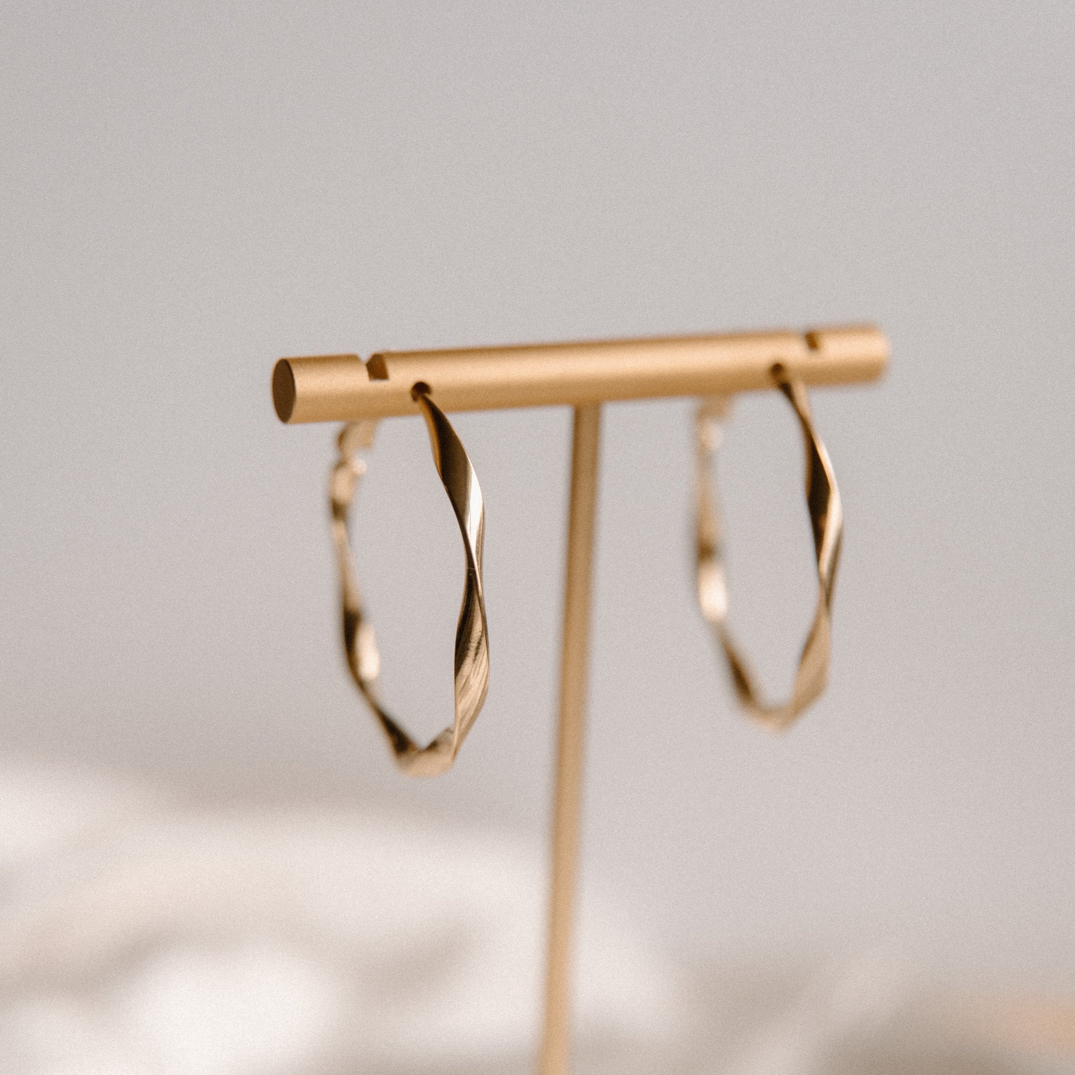 Twisted Gold Hoops