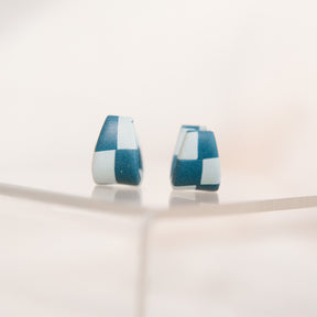 Blue Checkered Earrings
