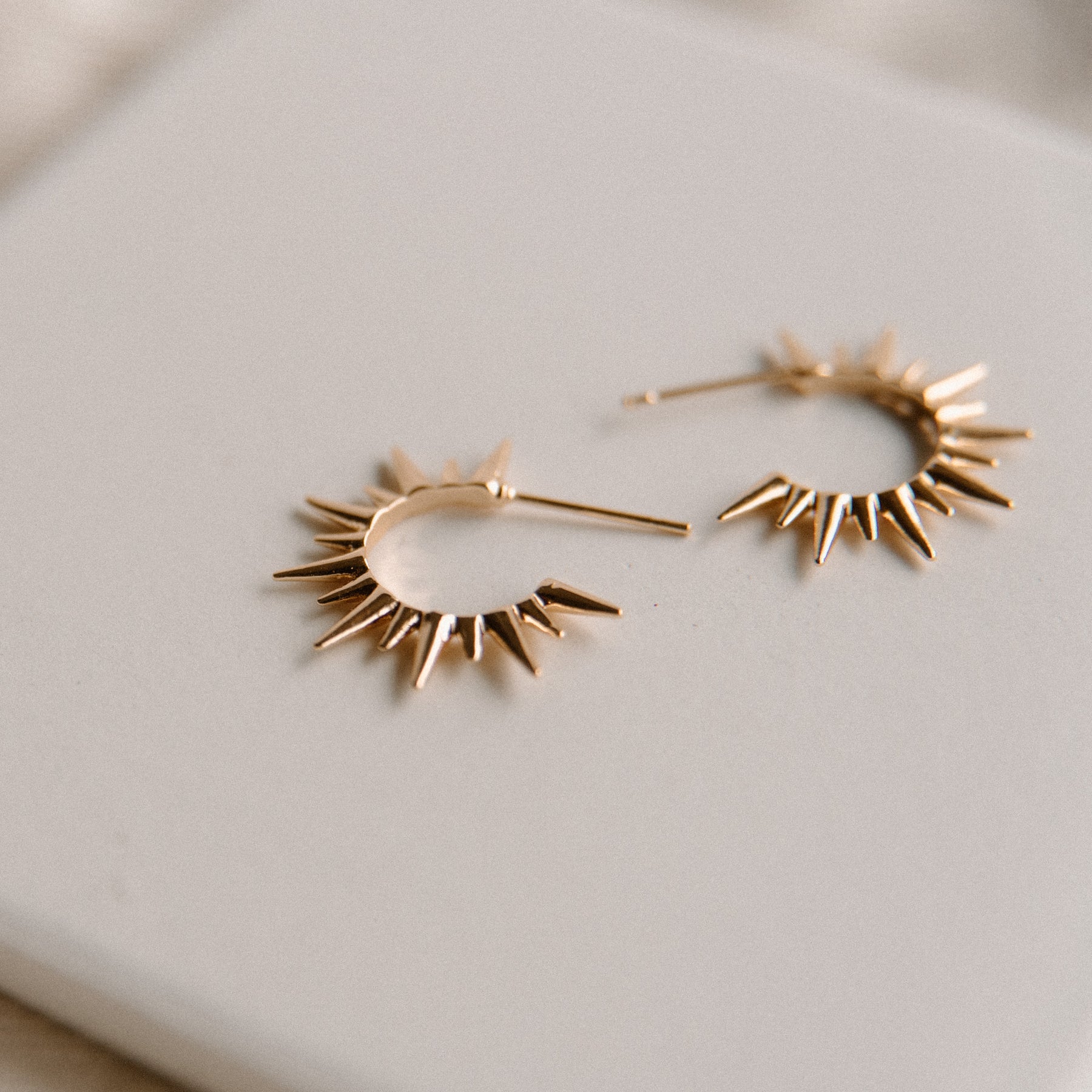 Spiked Gold Hoop Earring