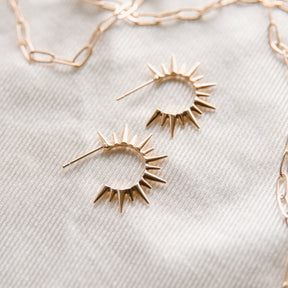Spiked Gold Hoop Earring