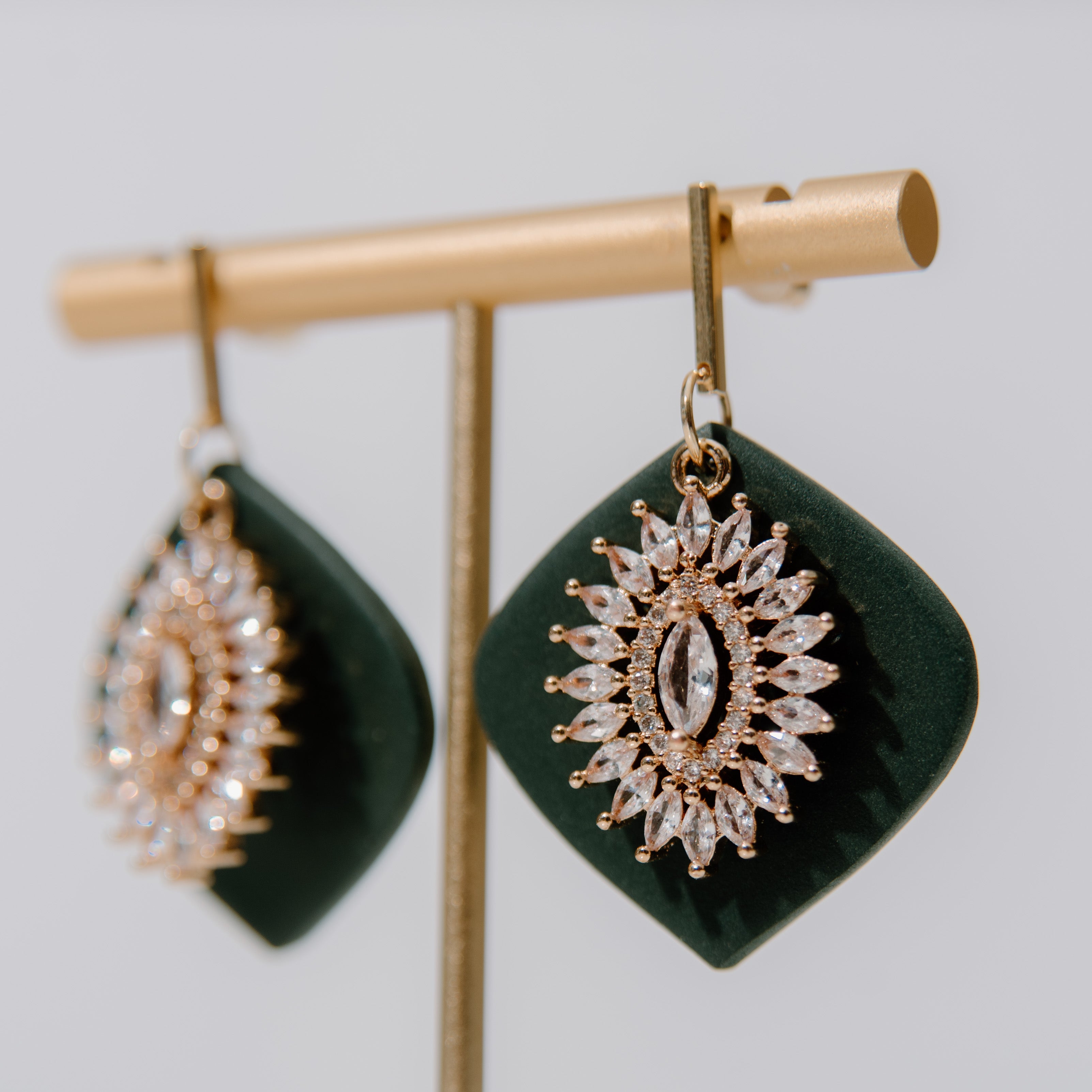 Glam Evergreen Drop Earrings