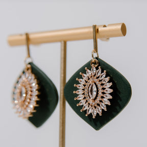 Glam Evergreen Drop Earrings
