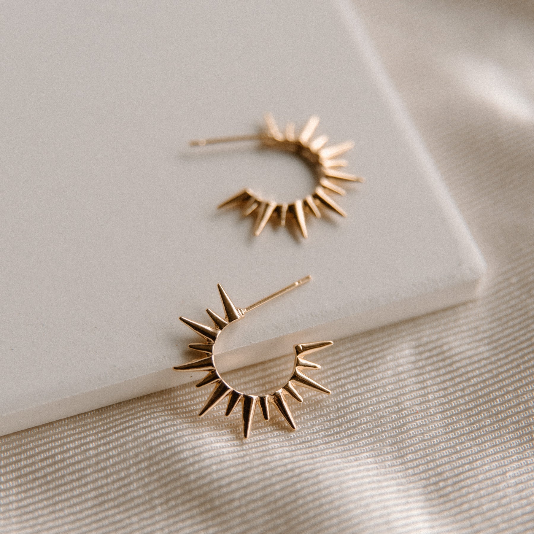 Spiked Gold Hoop Earring