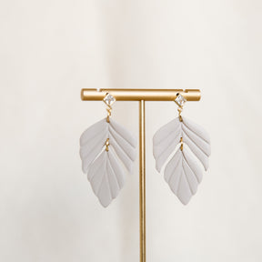 Feather-Foliage Earrings with Sparkle Stud