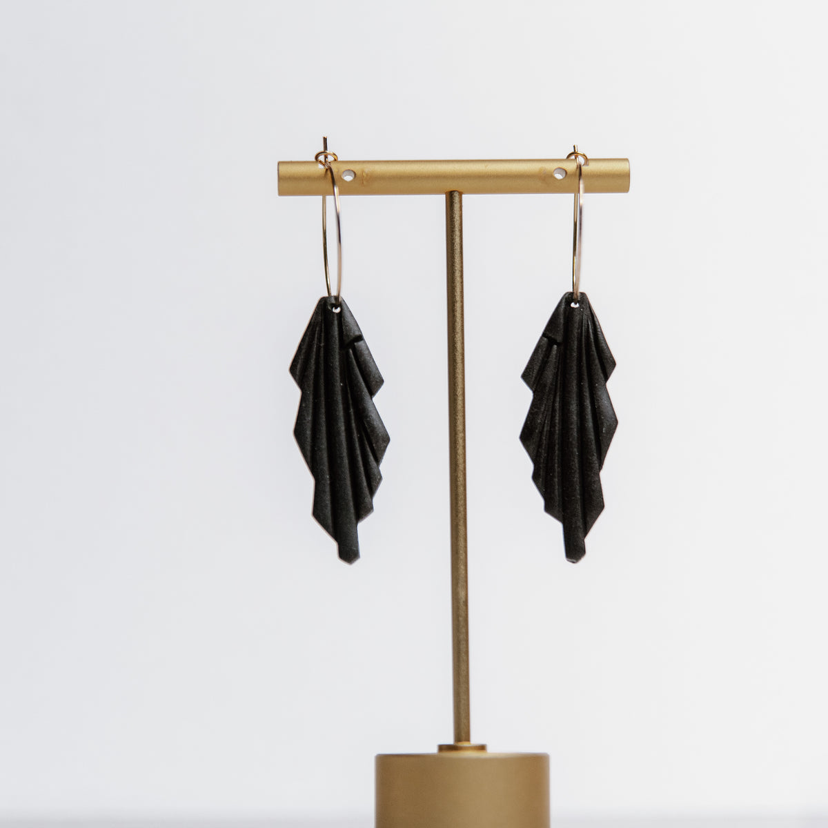 Art Deco Gold Hoop Drop Earrings